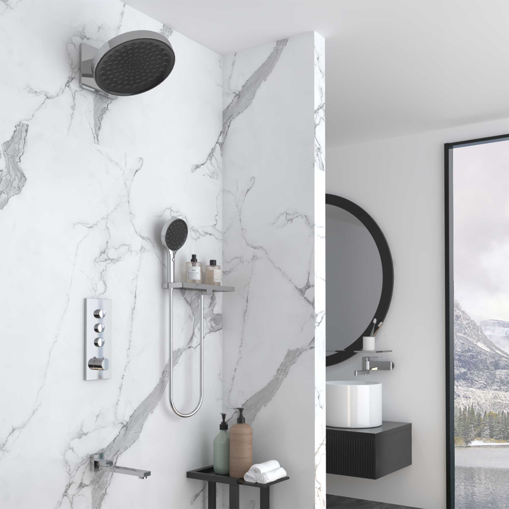 Душевая система Vincea VSFW-433TI3RCH встраиваемая в стену цвет хром