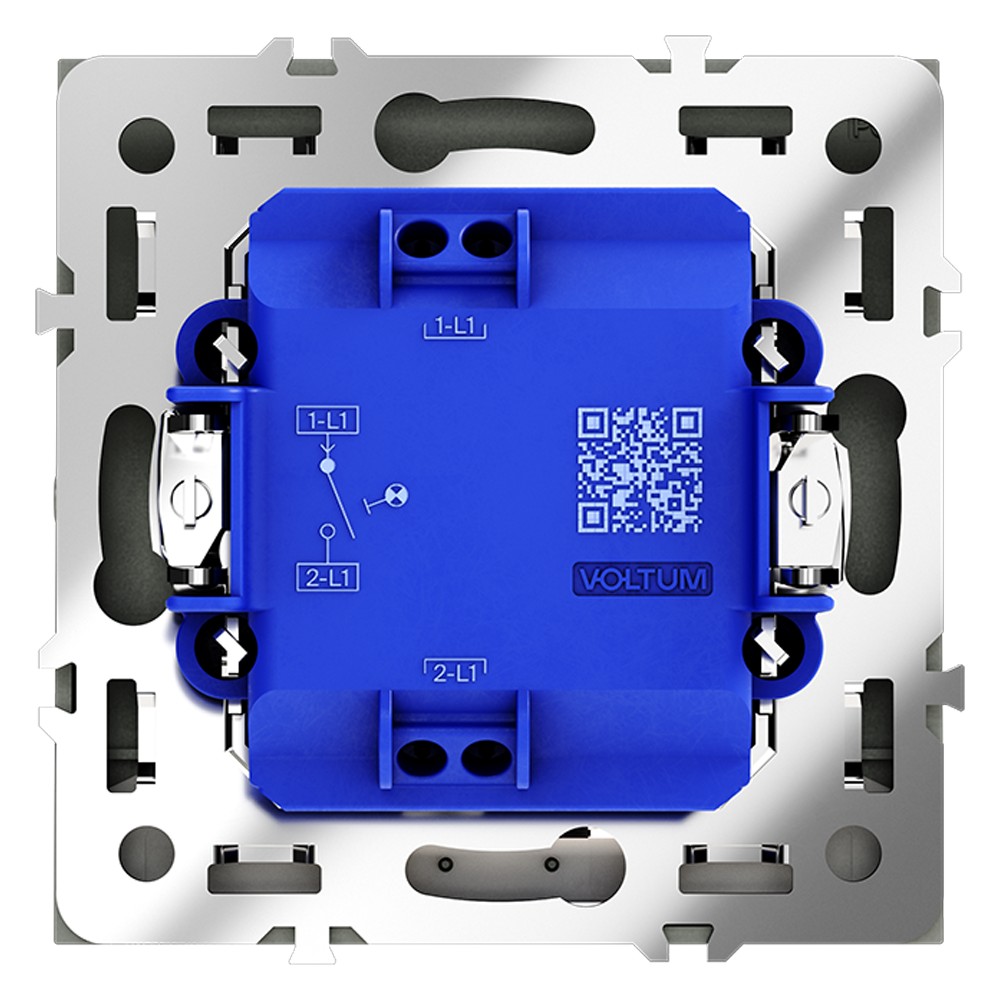 Выключатель встраиваемый VOLTUM S70 одноклавишный с подсветкой 10А, (титан)