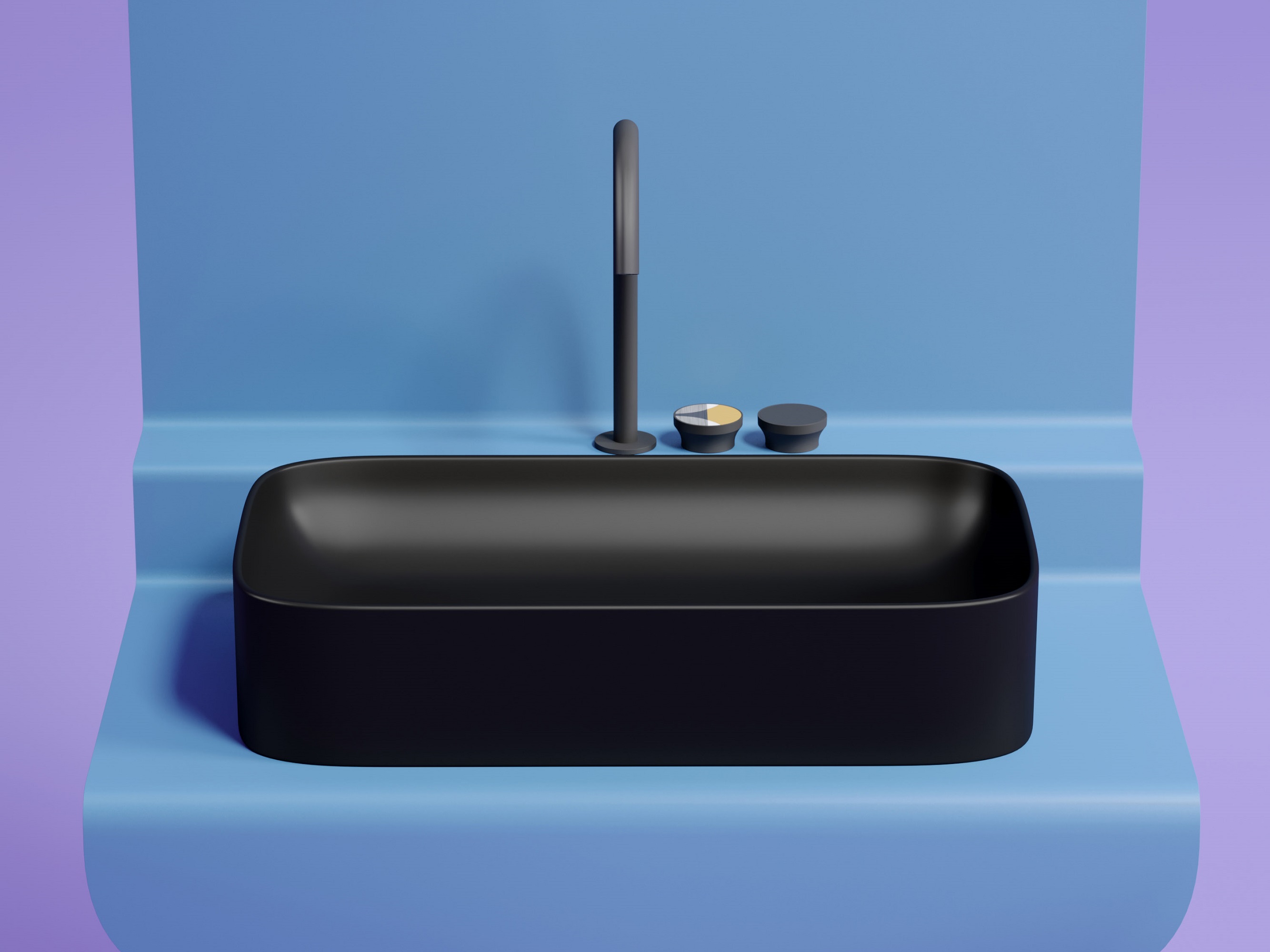 Умывальник чаша накладная прямоугольная CN6054MB