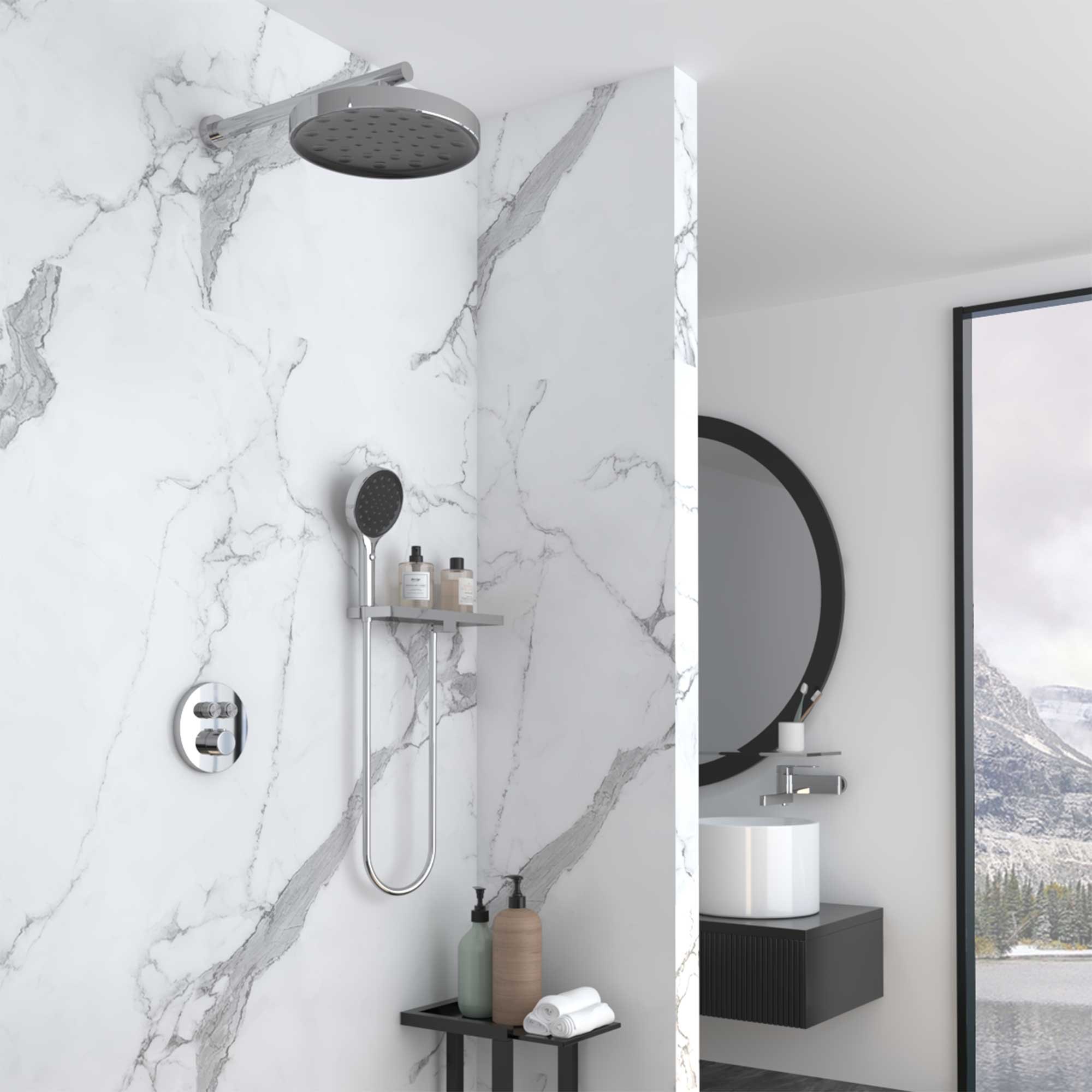 Душевая система Vincea Inspire VSFW-3I22MT2RCH встраиваемая в стену цвет хром