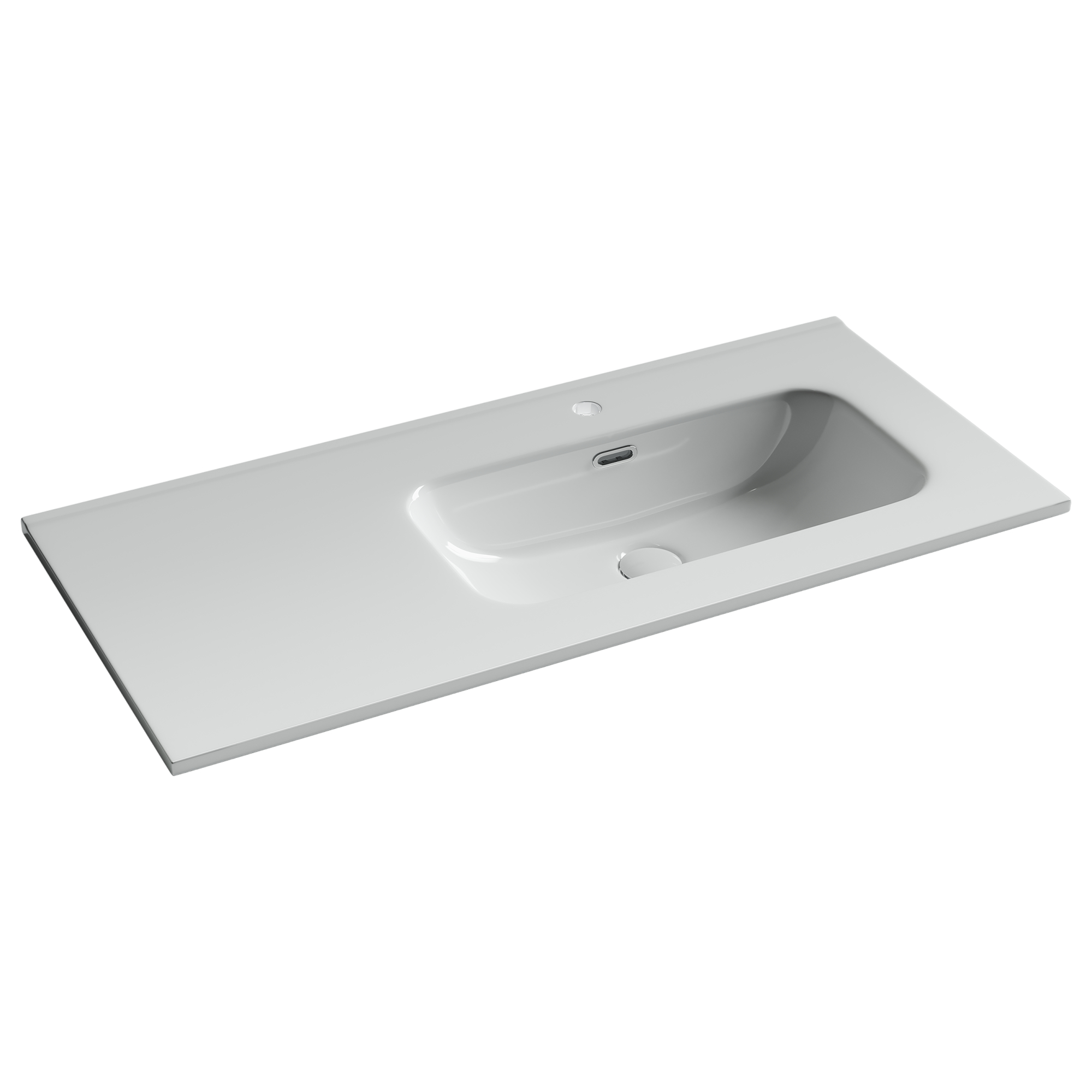 Раковина накладная мебельная ,чаша справа, с отверстием под смеситель CN7003R