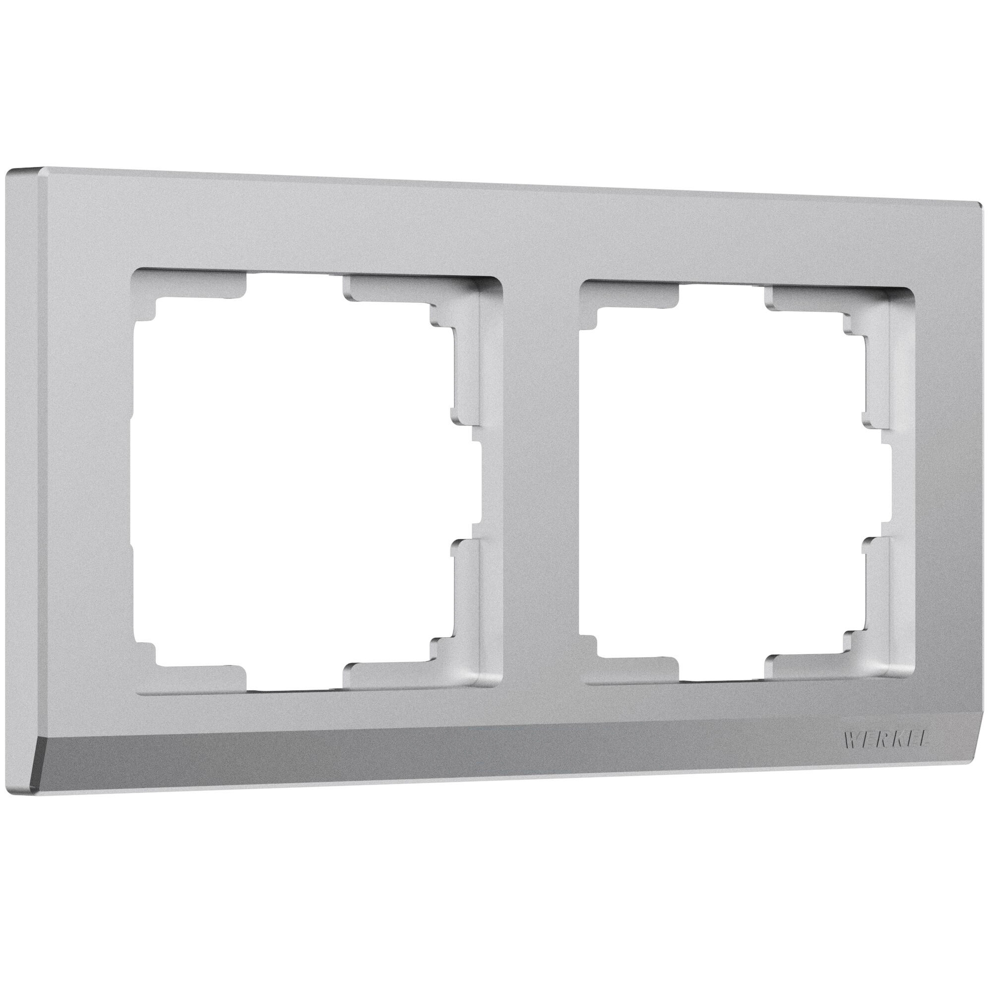 Рамка на 2 поста Stark (серебряный матовый) Werkel