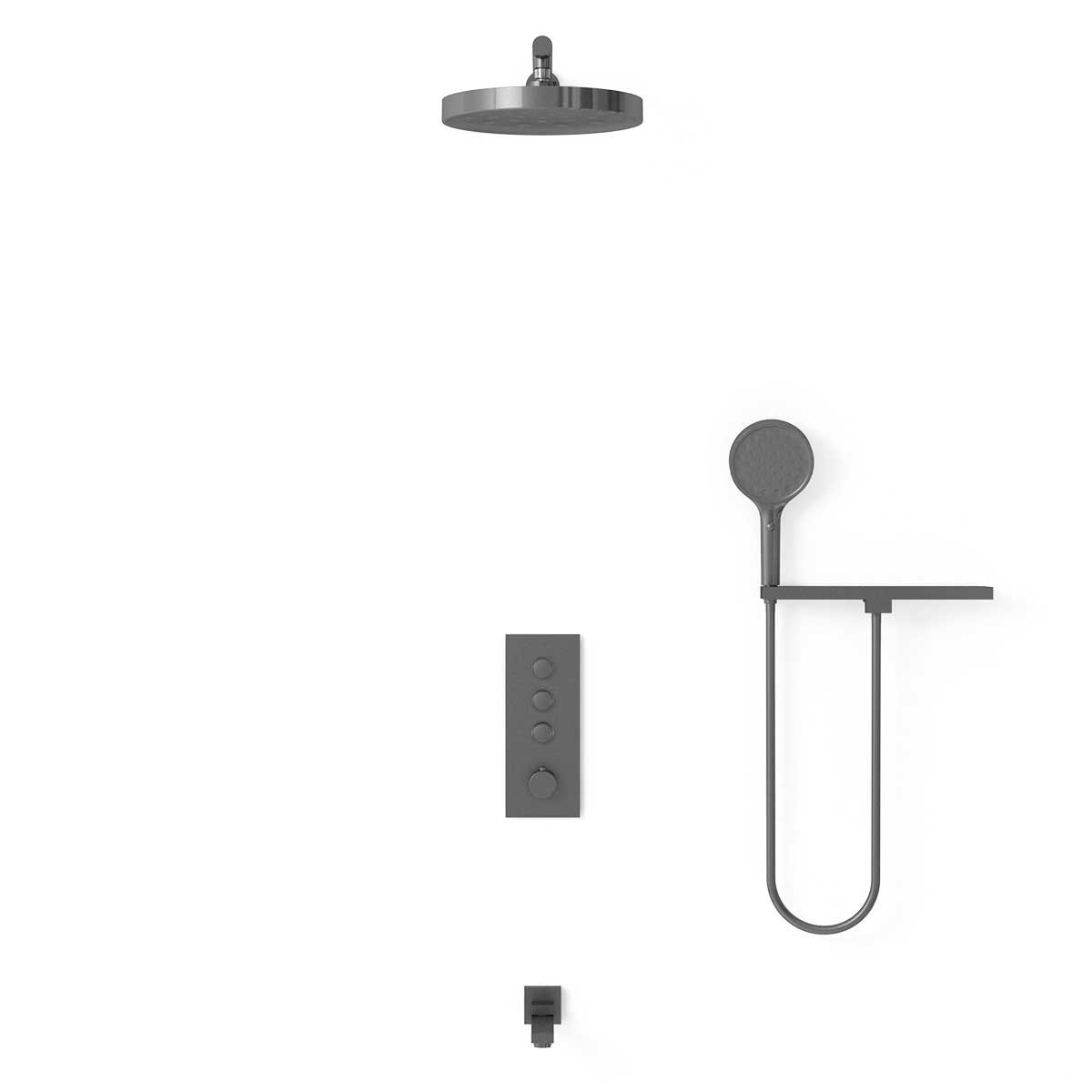 Душевая система Vincea VSFW-433TI2RGM встраиваемая в стену цвет вороненая сталь