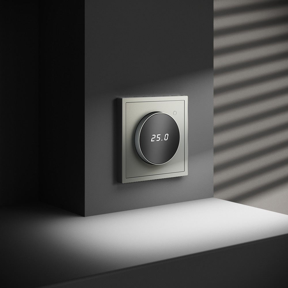 Терморегулятор электронный VOLTUM S70 с индикацией и датчиком, для теплого пола, (сталь)