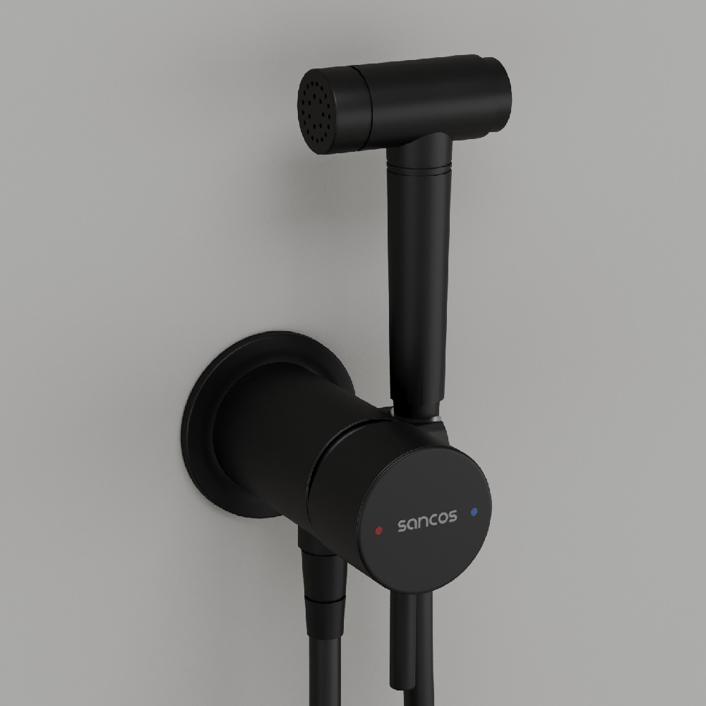 Гигиенический душ Atom со смесителем, цвет черный матовый SC2001MB