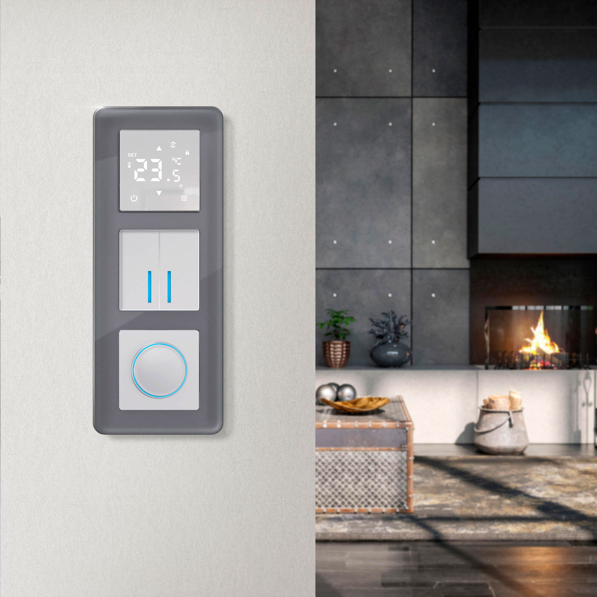 Рамка из стекла на 3 поста Elite графит Werkel