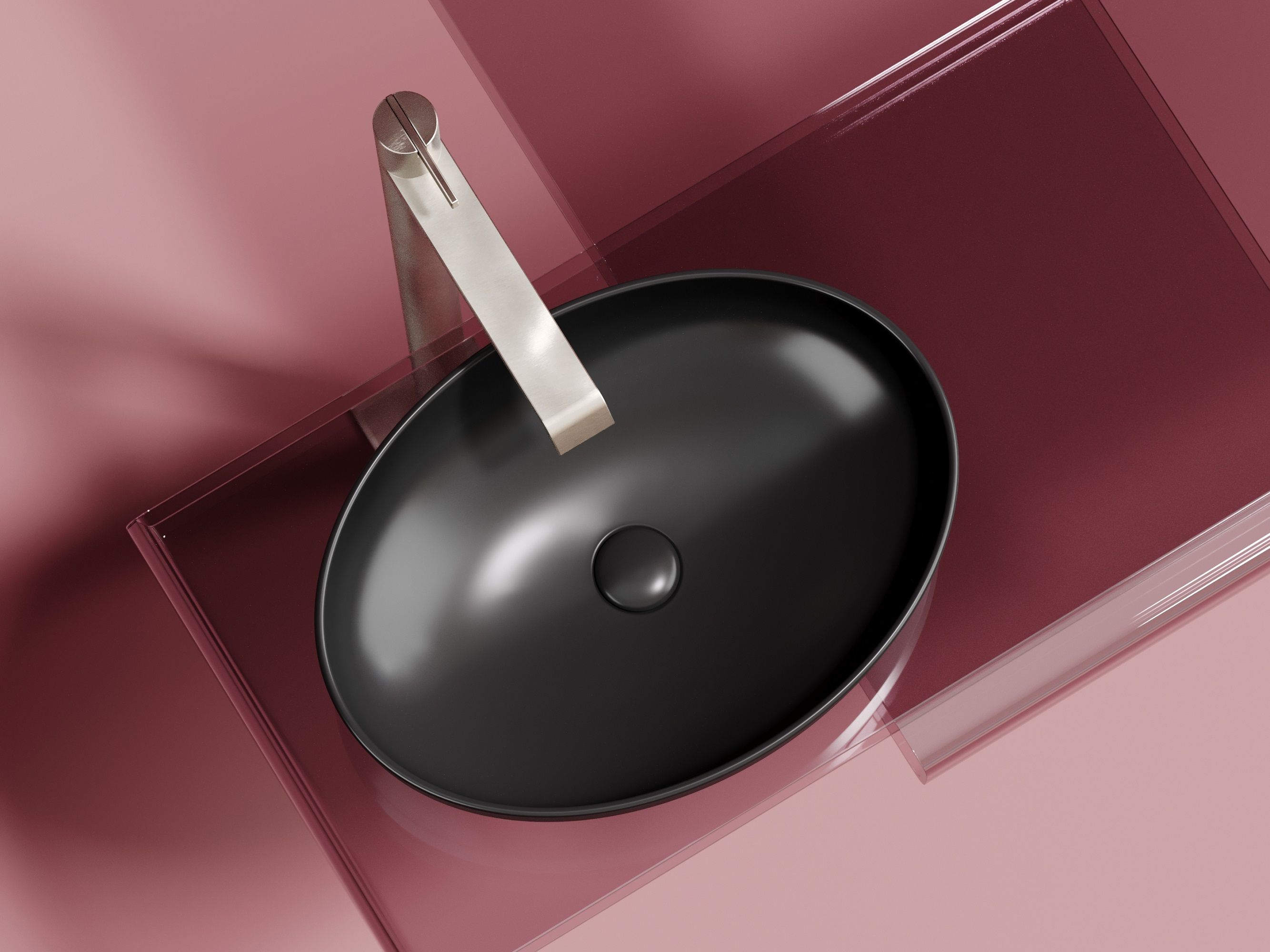 Умывальник чаша накладная овальная CN6056MB