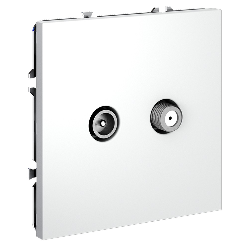 Розетка телевизионная встраиваемая VOLTUM S70 оконечная TV+SAT, (белый матовый)