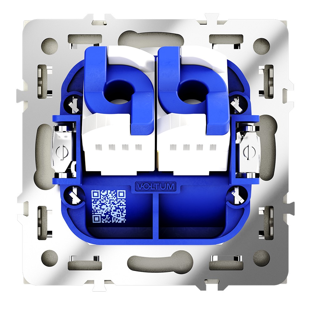 Розетка компьютерная встраиваемая VOLTUM S70 двойная RJ45+RJ45 кат.6, (шелк)