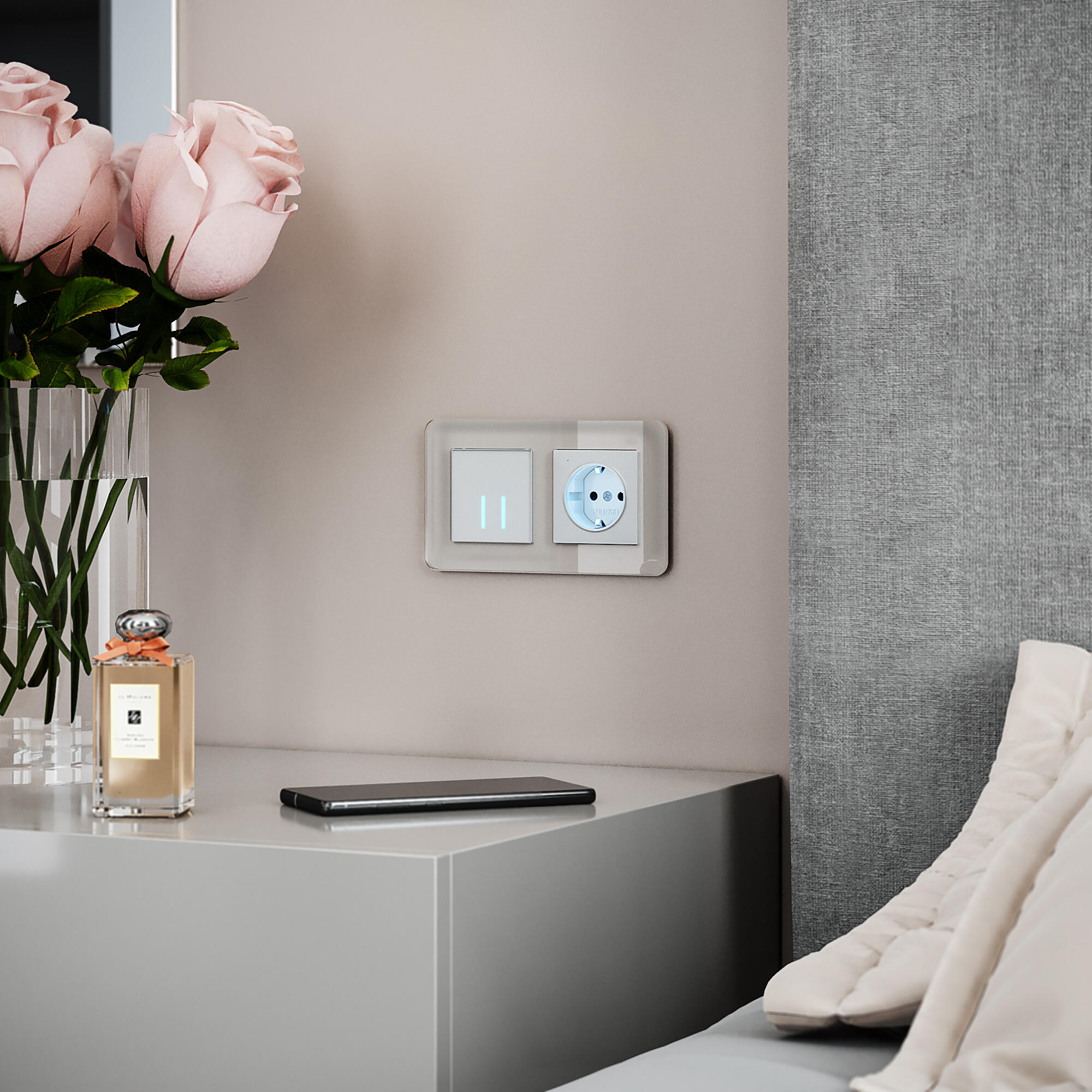 Рамка из стекла на 2 поста Elite дымчатый Werkel