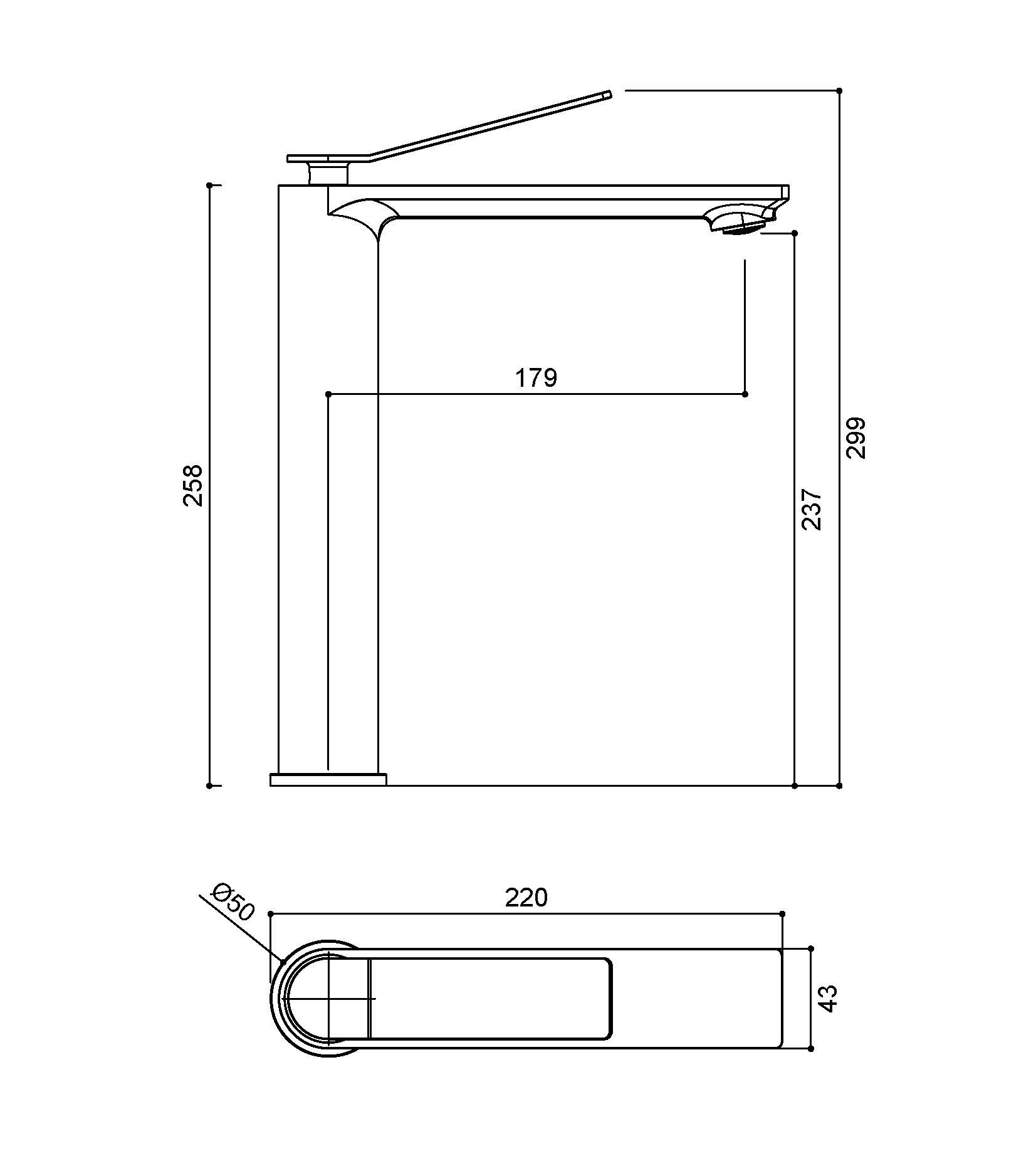 Смеситель Vincea Verse VBF-2VE2MB на столешницу/на раковину черный