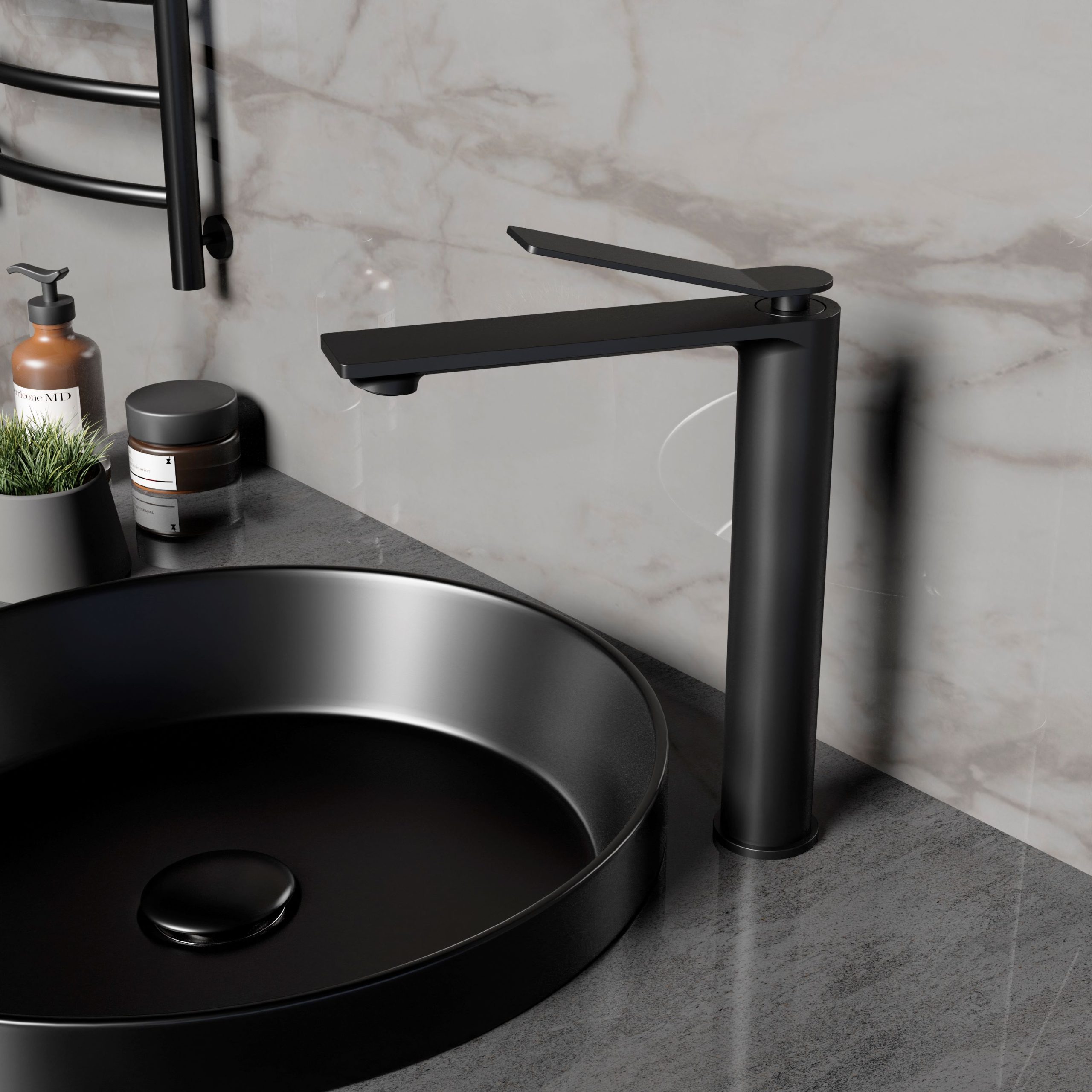 Смеситель Vincea Verse VBF-2VE2MB на столешницу/на раковину черный