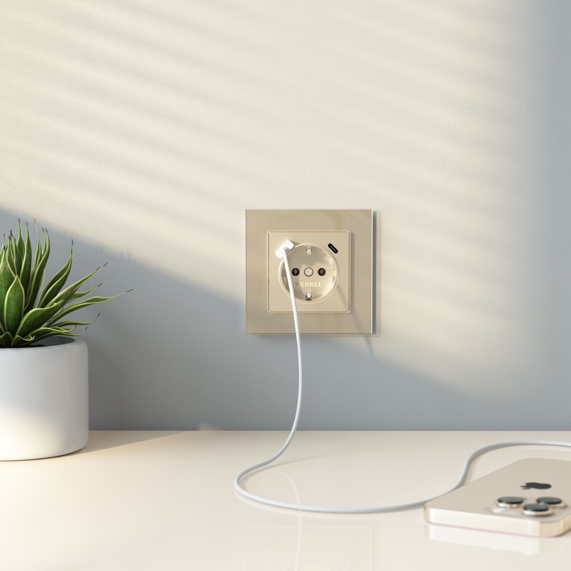 Рамка на 1 пост (шампань, стекло) Werkel