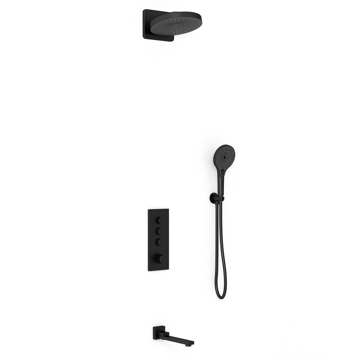 Душевая система Vincea VSFW-433TI1MB встраиваемая в стену цвет черный матовый