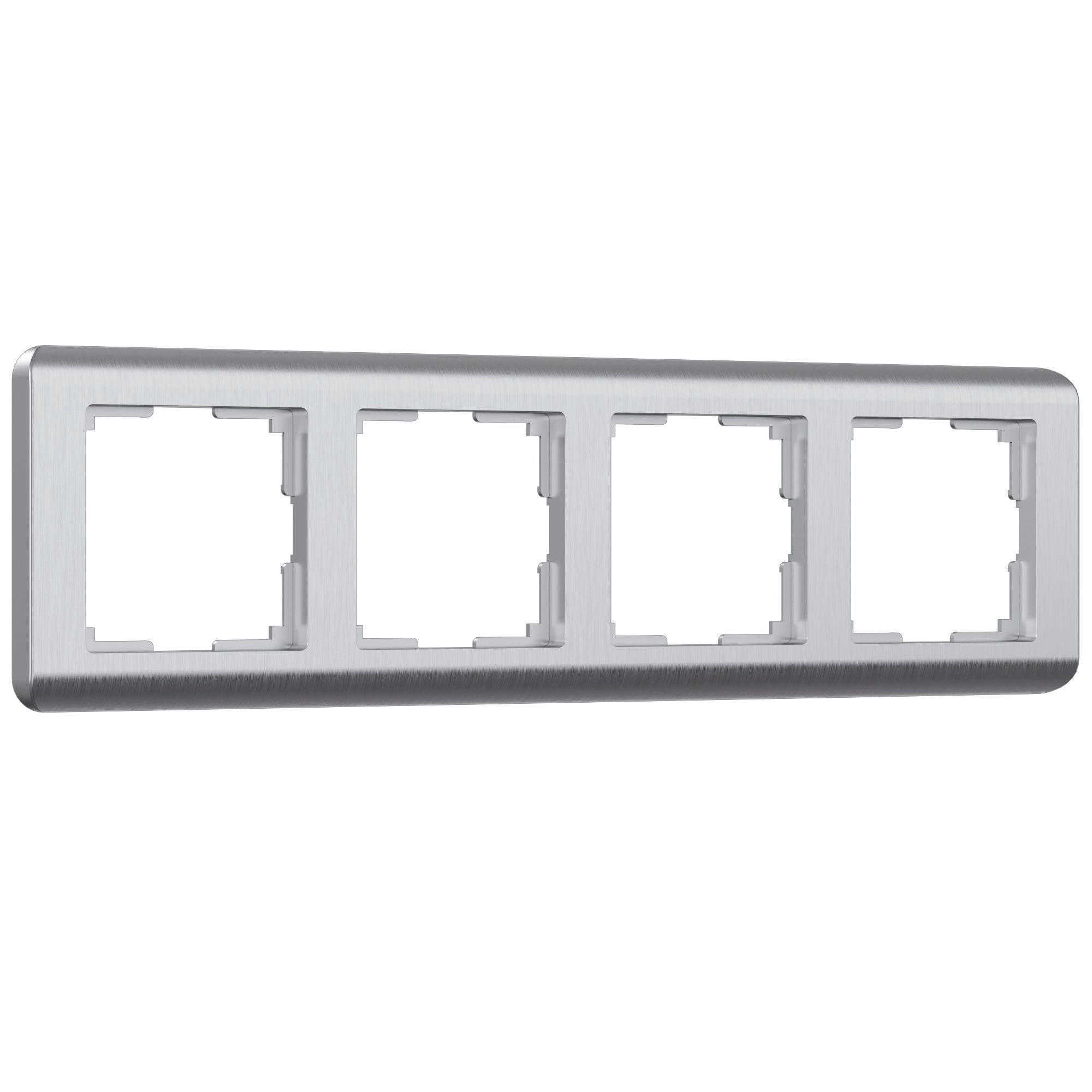 Рамка на 4 поста Stream (серебряный) Werkel