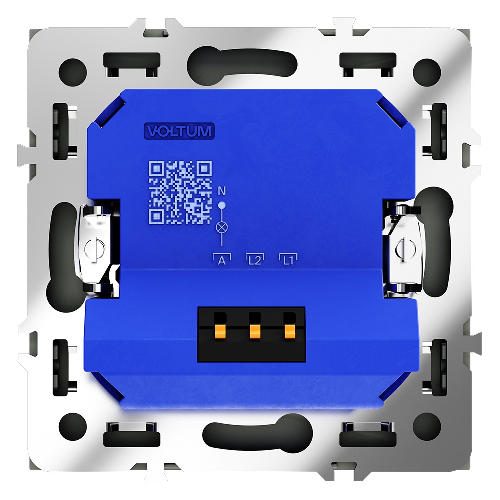 Светорегулятор встраиваемый VOLTUM S70 поворотно-нажимной 600 Вт, (черный матовый)