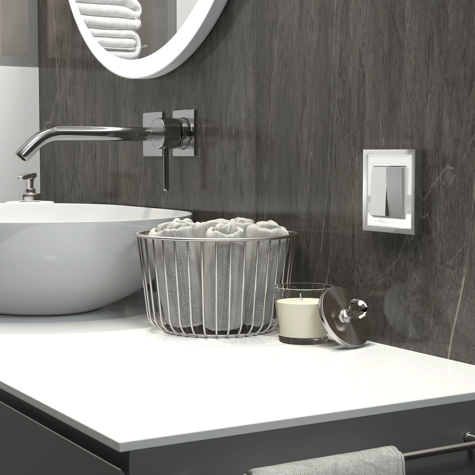 Рамка на 1 пост Baguette (белый/серебро) Werkel