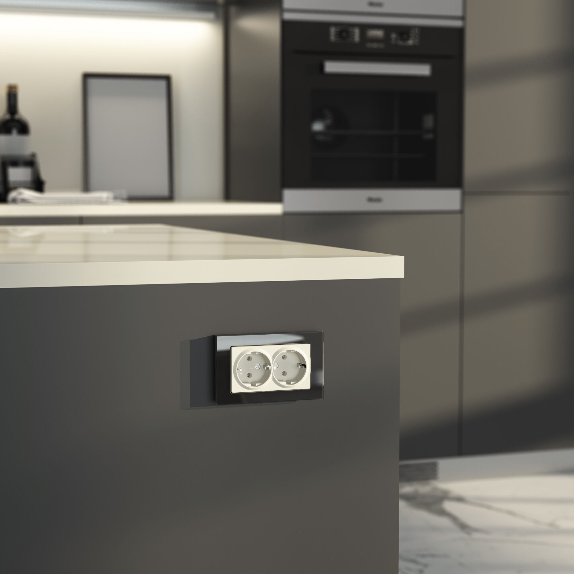 Розетка двойная с заземлением (айвори матовый) Werkel