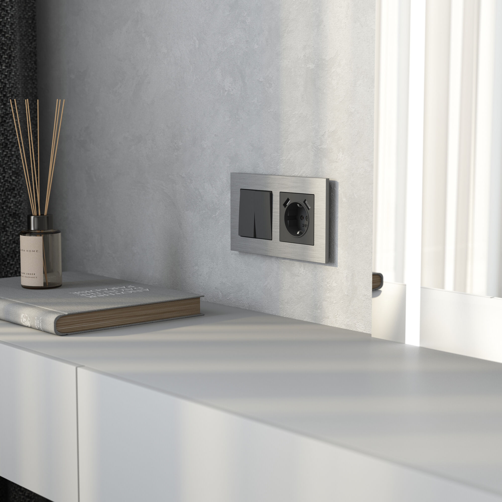 Рамка на 2 поста AluMax (алюминий) Werkel