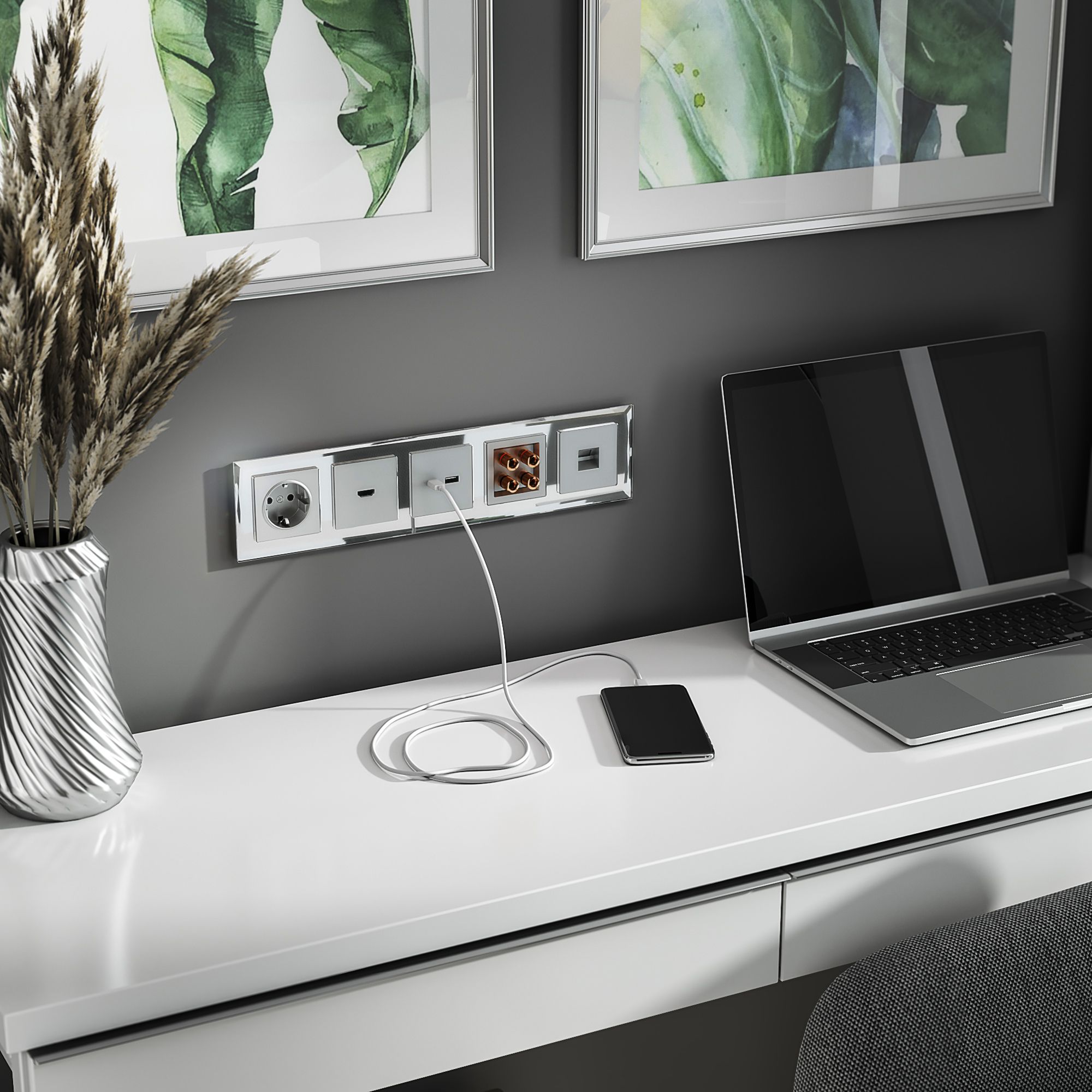 Рамка на 5 постов (зеркальный) Werkel