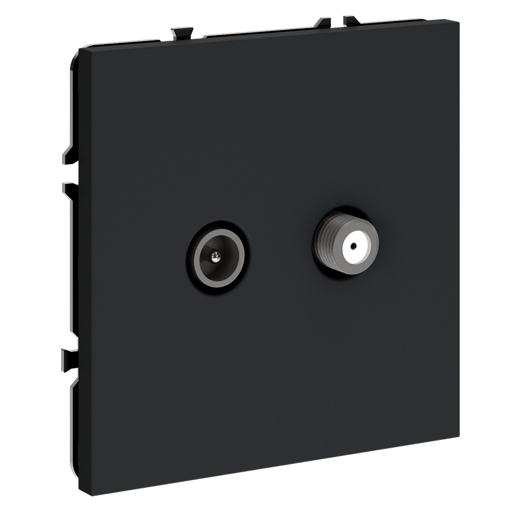 Розетка телевизионная встраиваемая VOLTUM S70 оконечная TV+SAT, (графит)