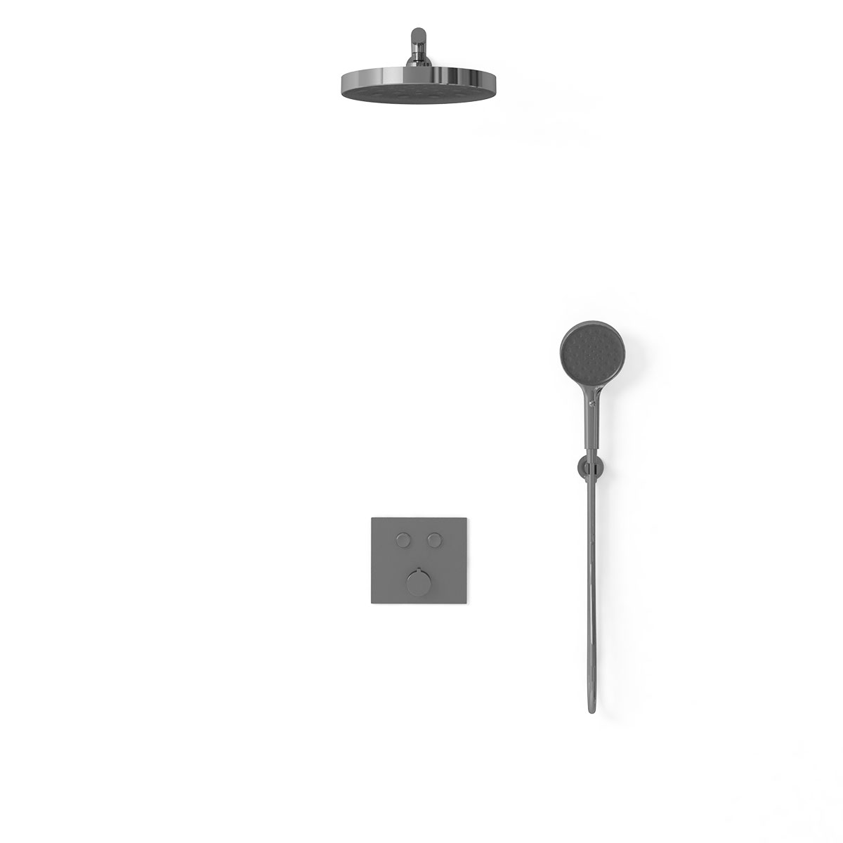 Душевая система Vincea VSFW-4I212GM встраиваемая в стену цвет вороненая сталь