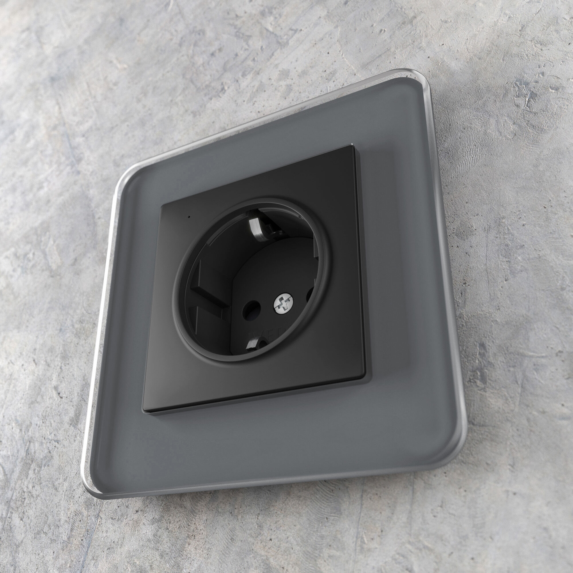 Розетка со встроенной подсветкой (черный матовый) Werkel