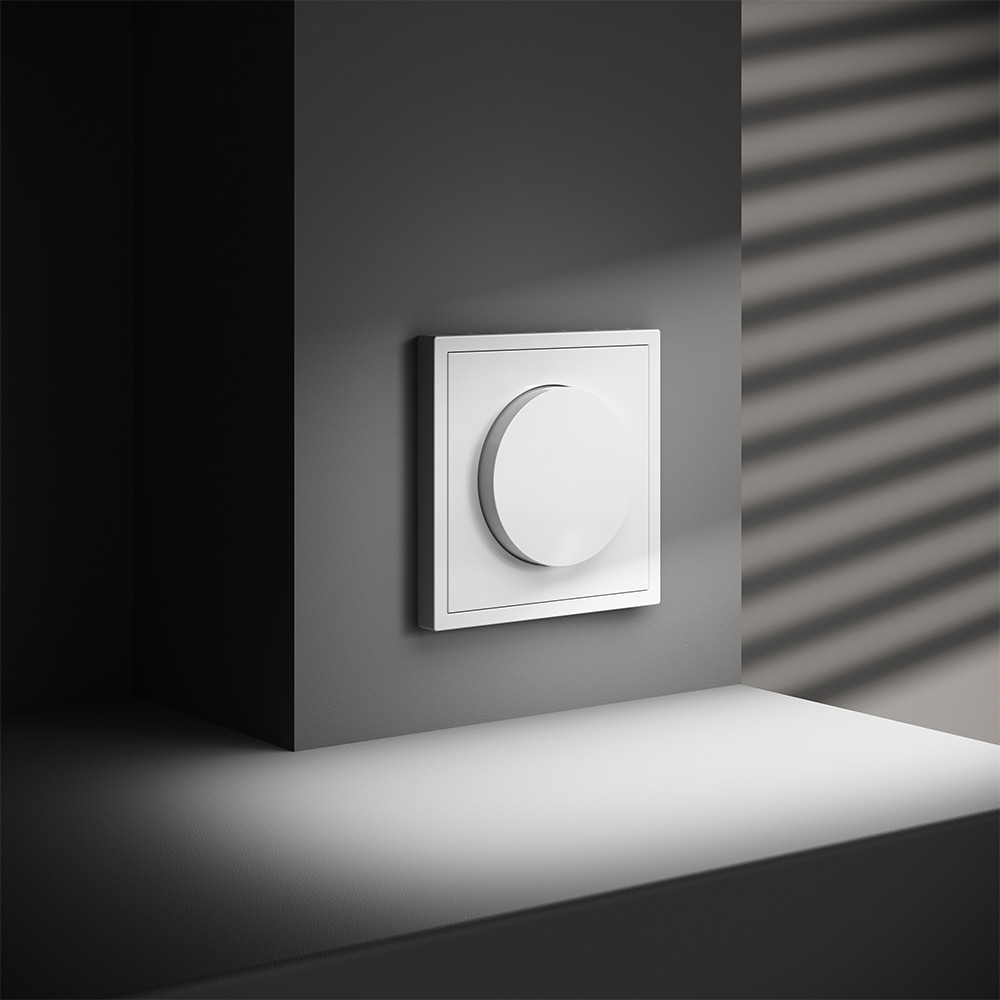 Светорегулятор встраиваемый VOLTUM S70 поворотно-нажимной 600 Вт, (белый глянцевый)