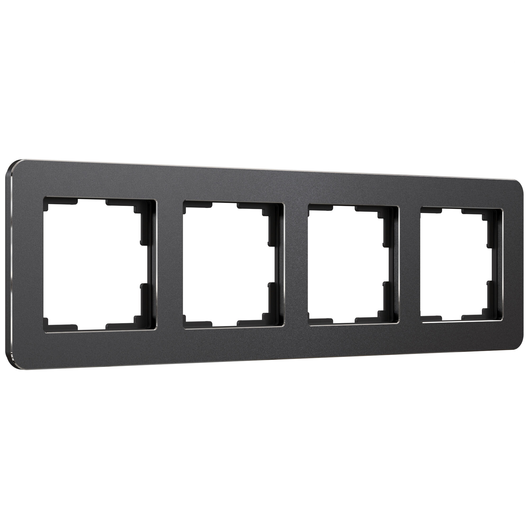 Рамка на 4 поста Platinum черный алюминий Werkel