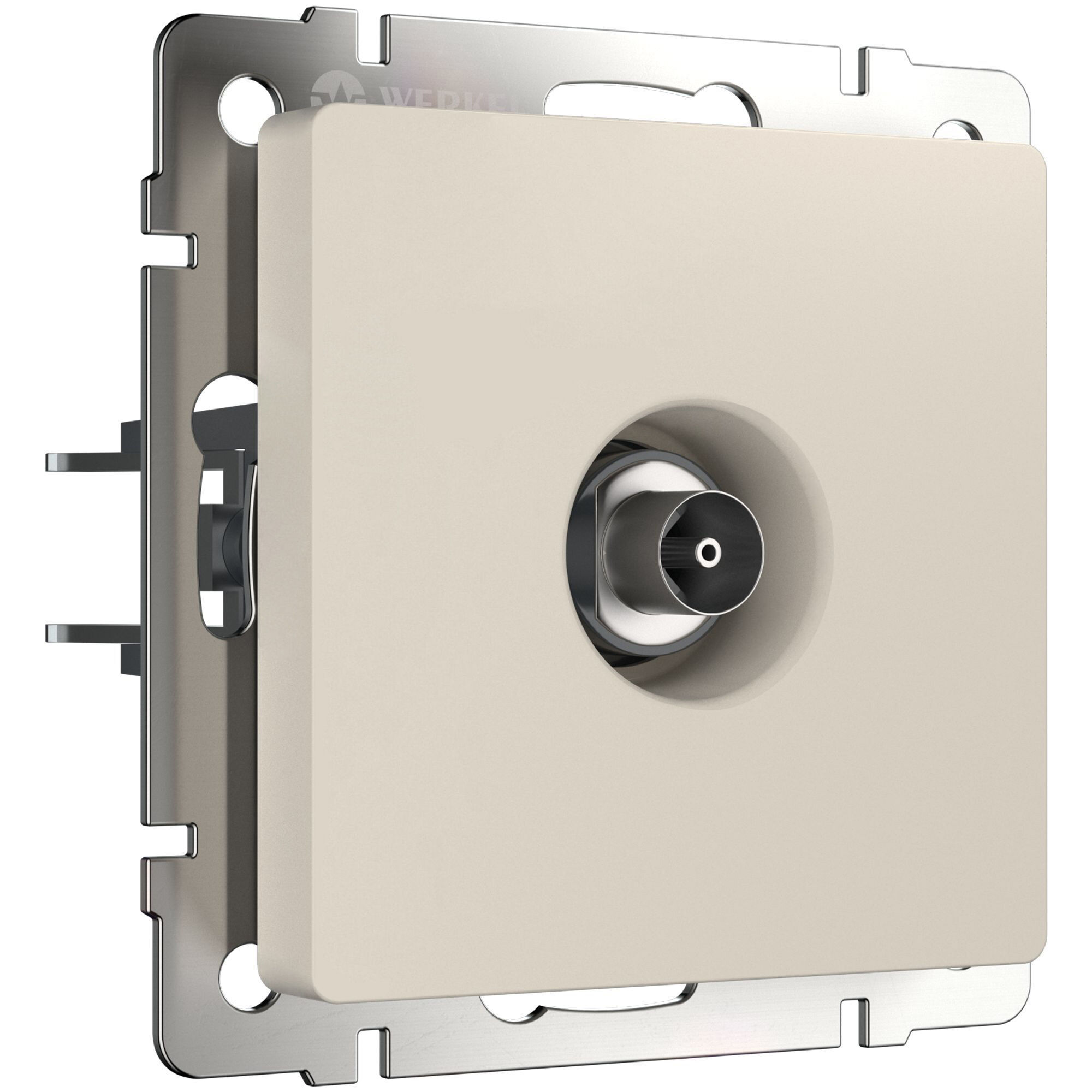 ТВ-розетка оконечная (айвори матовый) Werkel