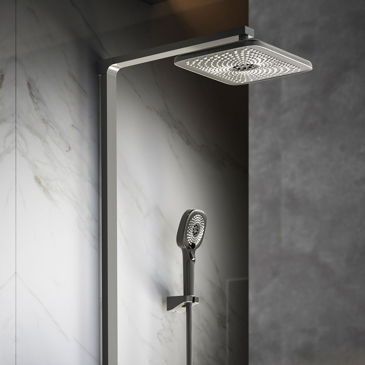 Душевая стойка Vincea Inspire VSFS-3I13TGM настенная цвет вороненая сталь