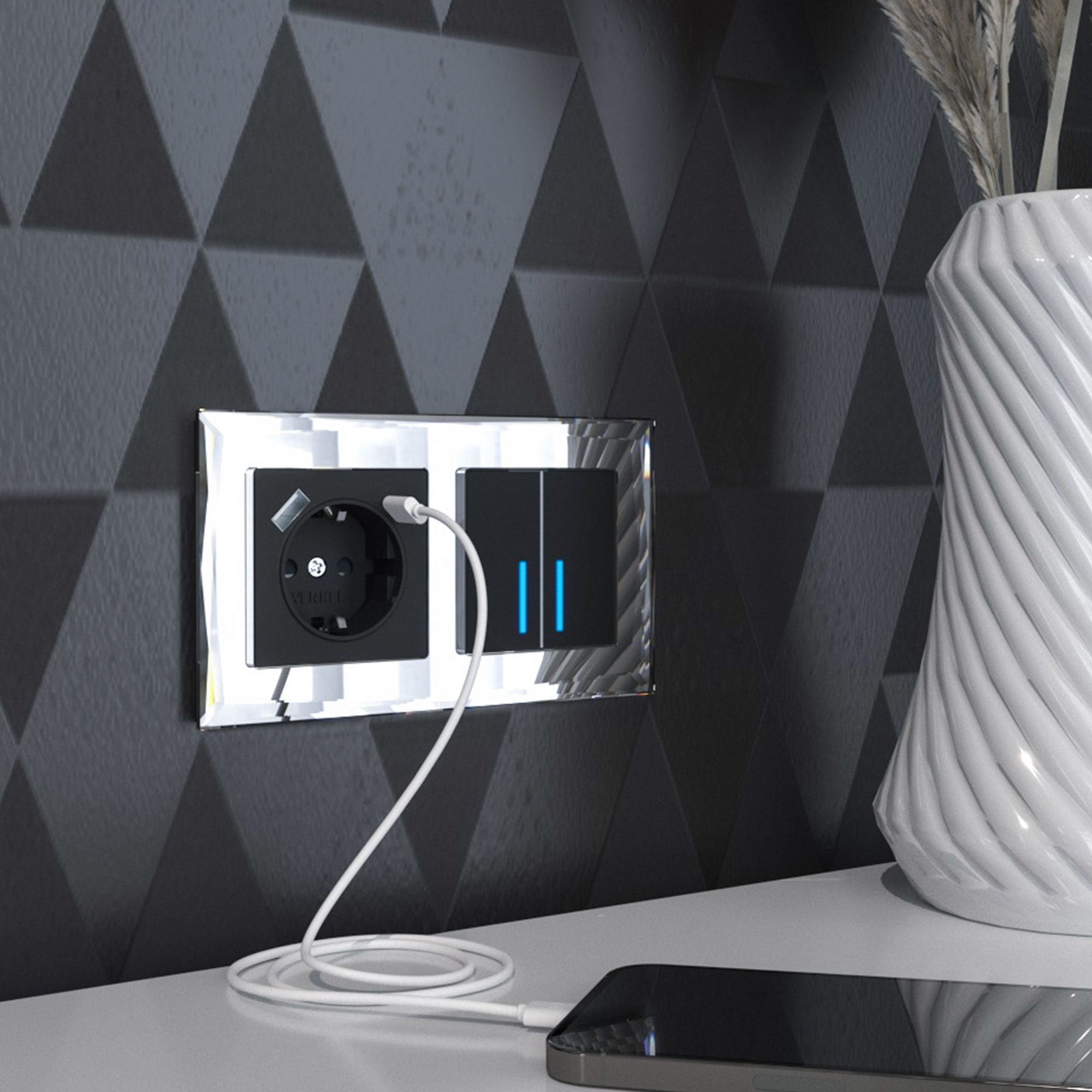 Рамка на 2 поста (зеркальный) Werkel