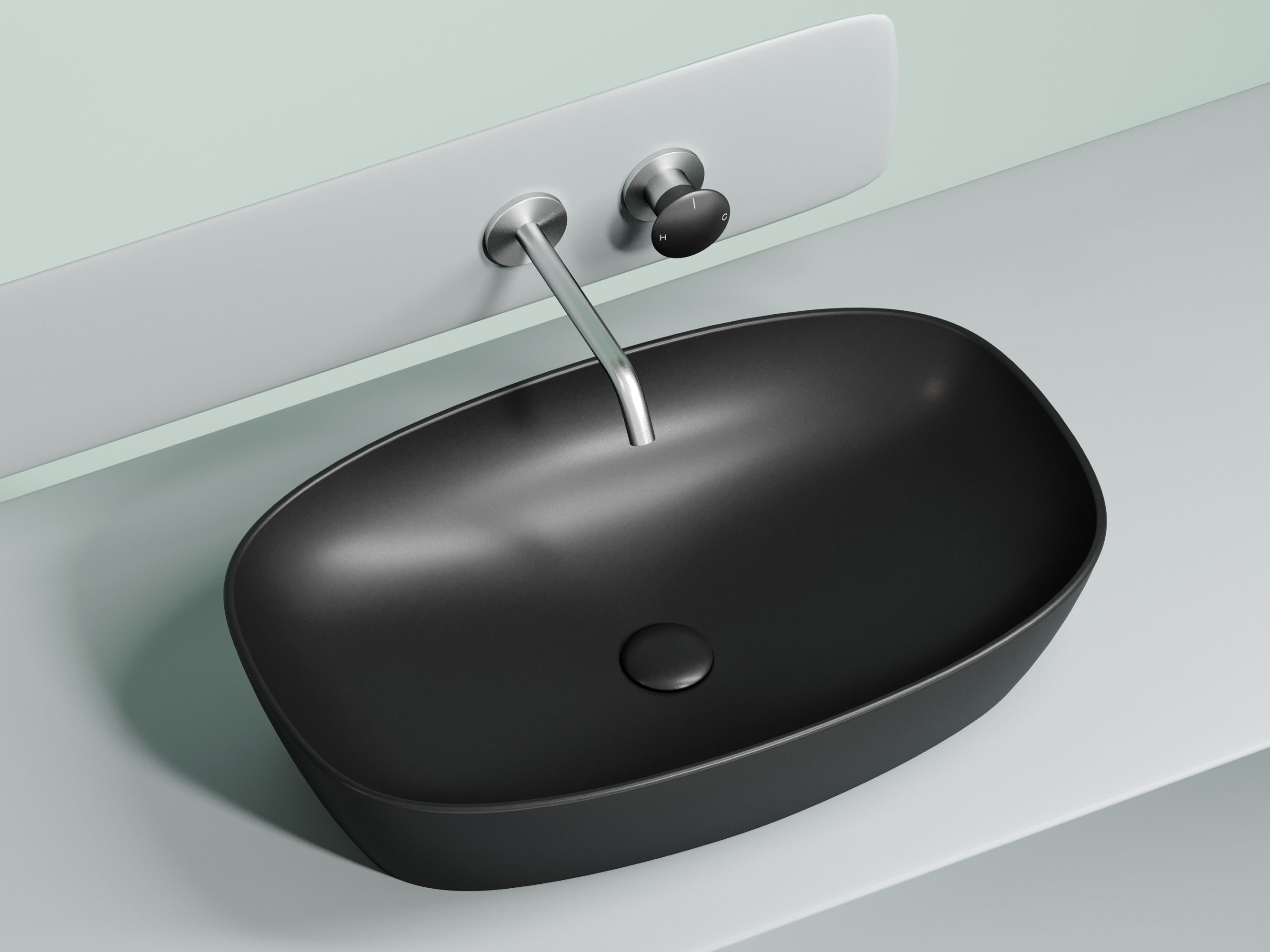 Умывальник чаша накладная овальная CN6049MB