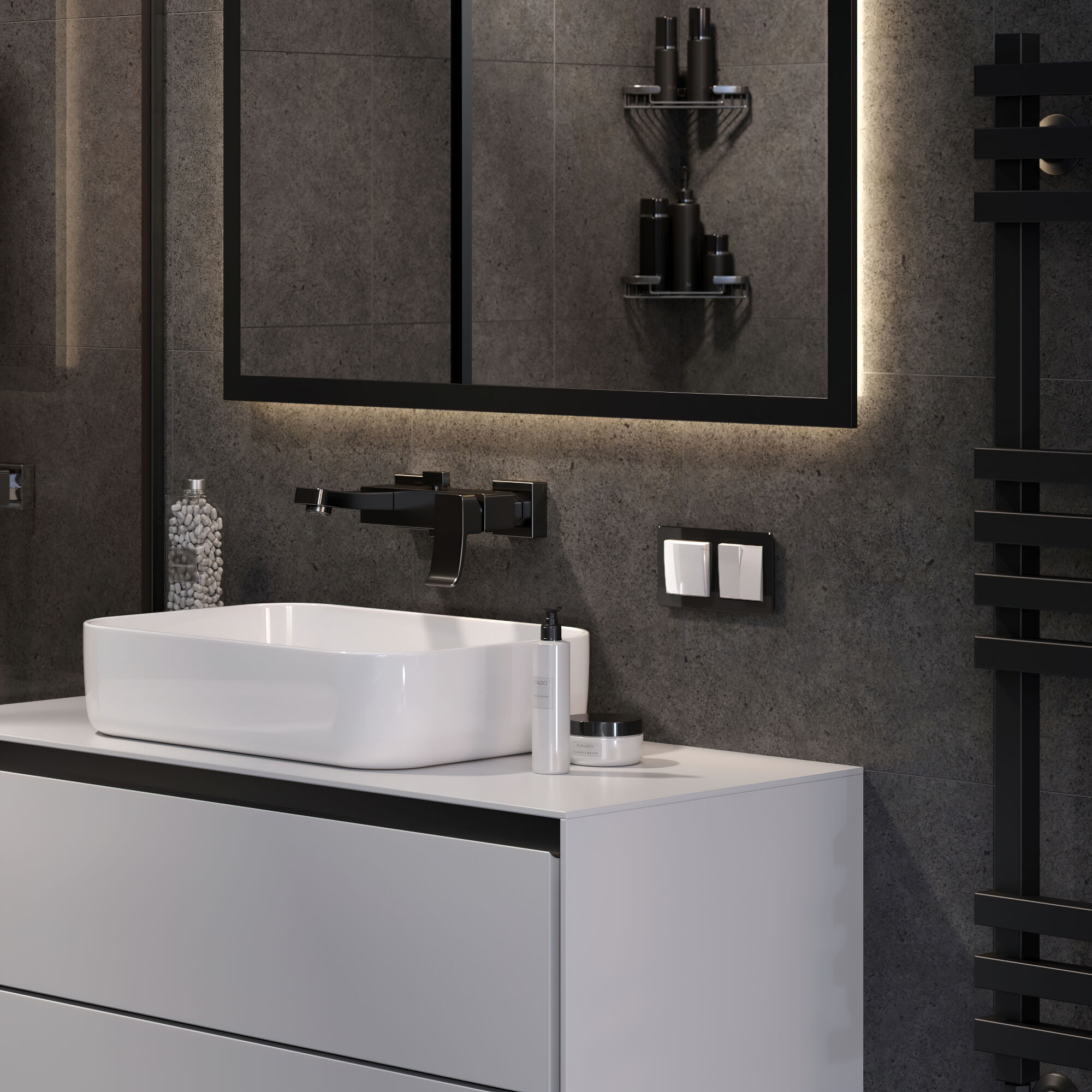 Рамка на 2 поста Acrylic черный Werkel