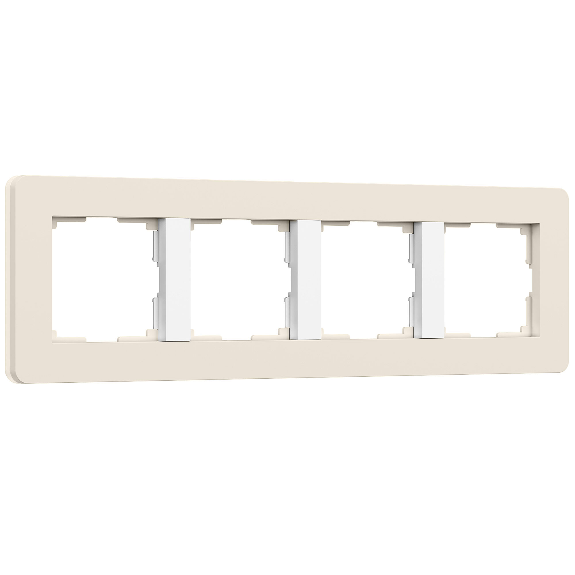 Рамка на 4 поста Split (айвори/белый, soft-touch) Werkel