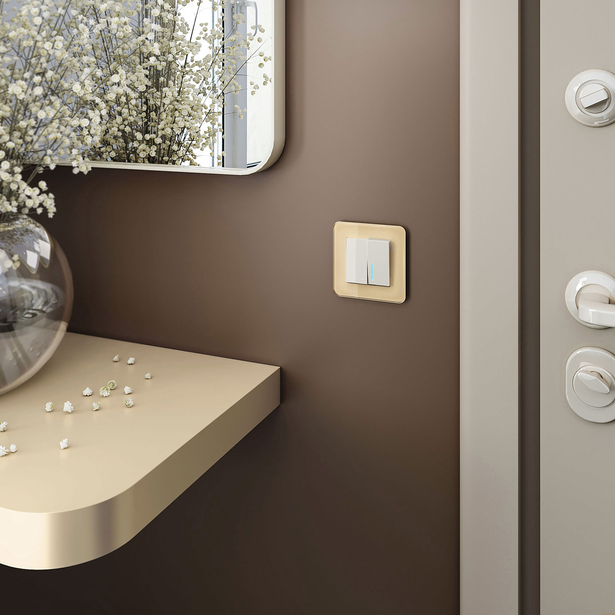 Рамка из стекла на 1 пост Elite айвори Werkel