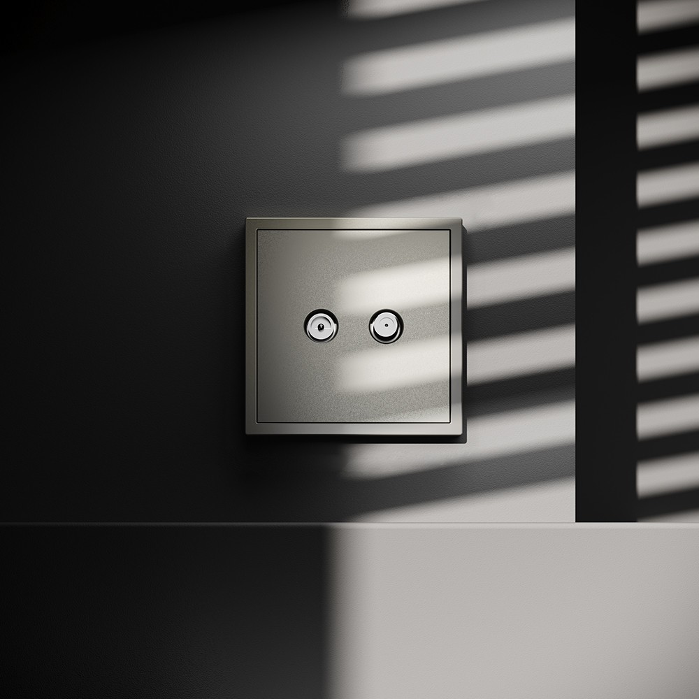 Розетка телевизионная встраиваемая VOLTUM S70 оконечная TV+SAT, (шелк)