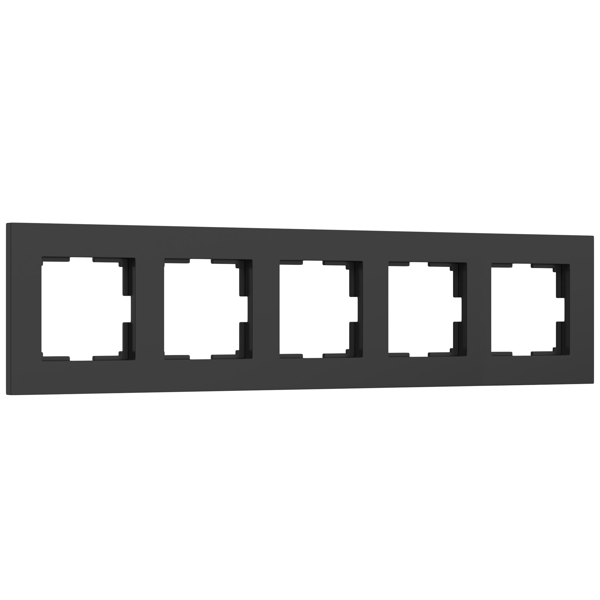 Рамка на 5 постов Slab (черный софт) Werkel
