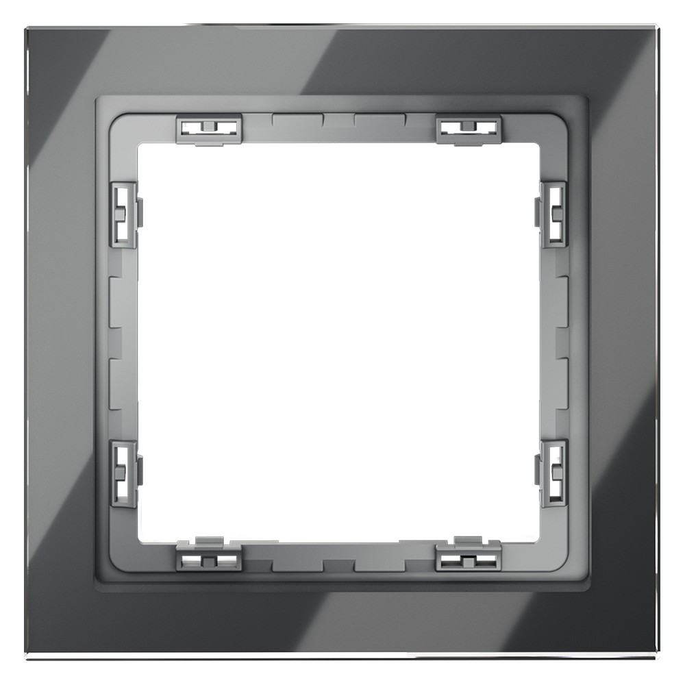 Рамка стеклянная VOLTUM S70 на 1 пост, (графит, стекло)