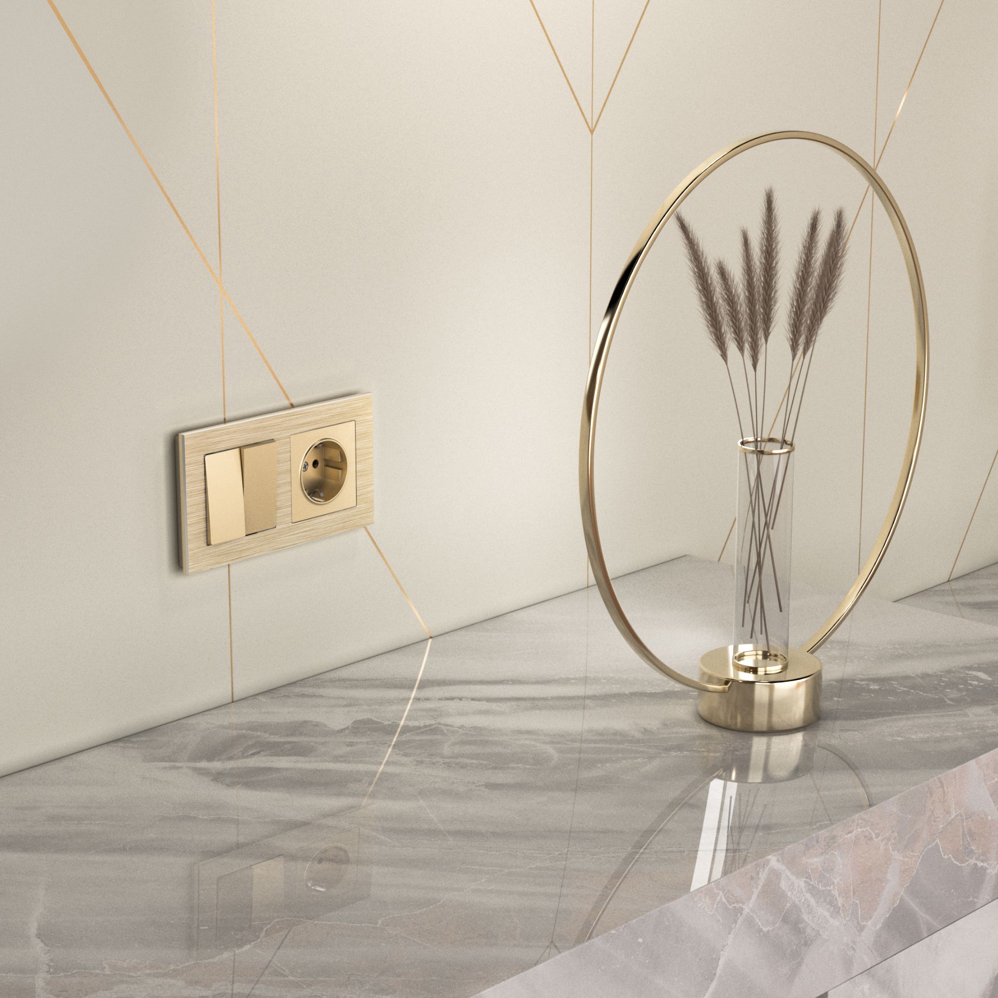 Рамка на 2 поста (шампань алюминий) Werkel