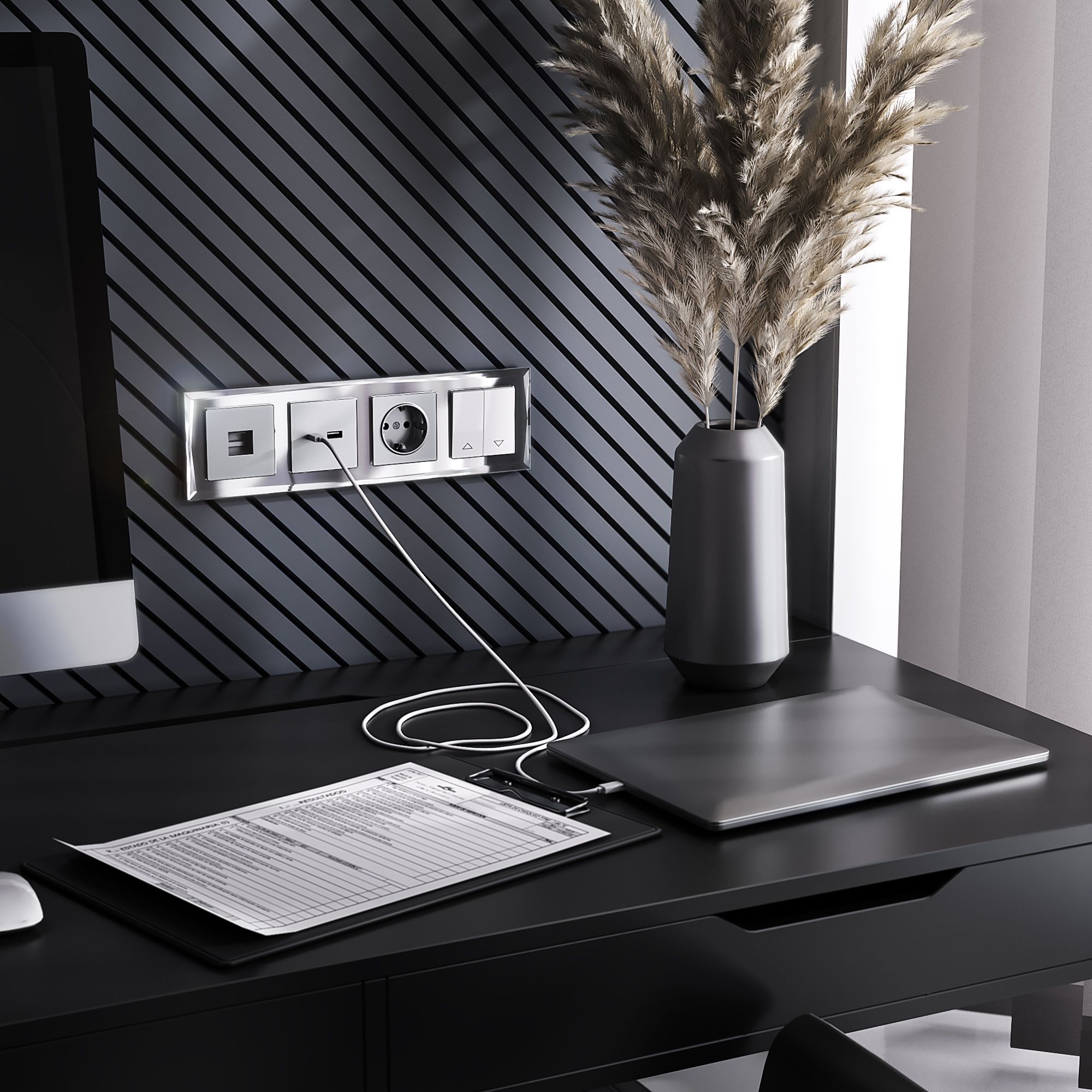 Рамка на 4 поста (зеркальный) Werkel