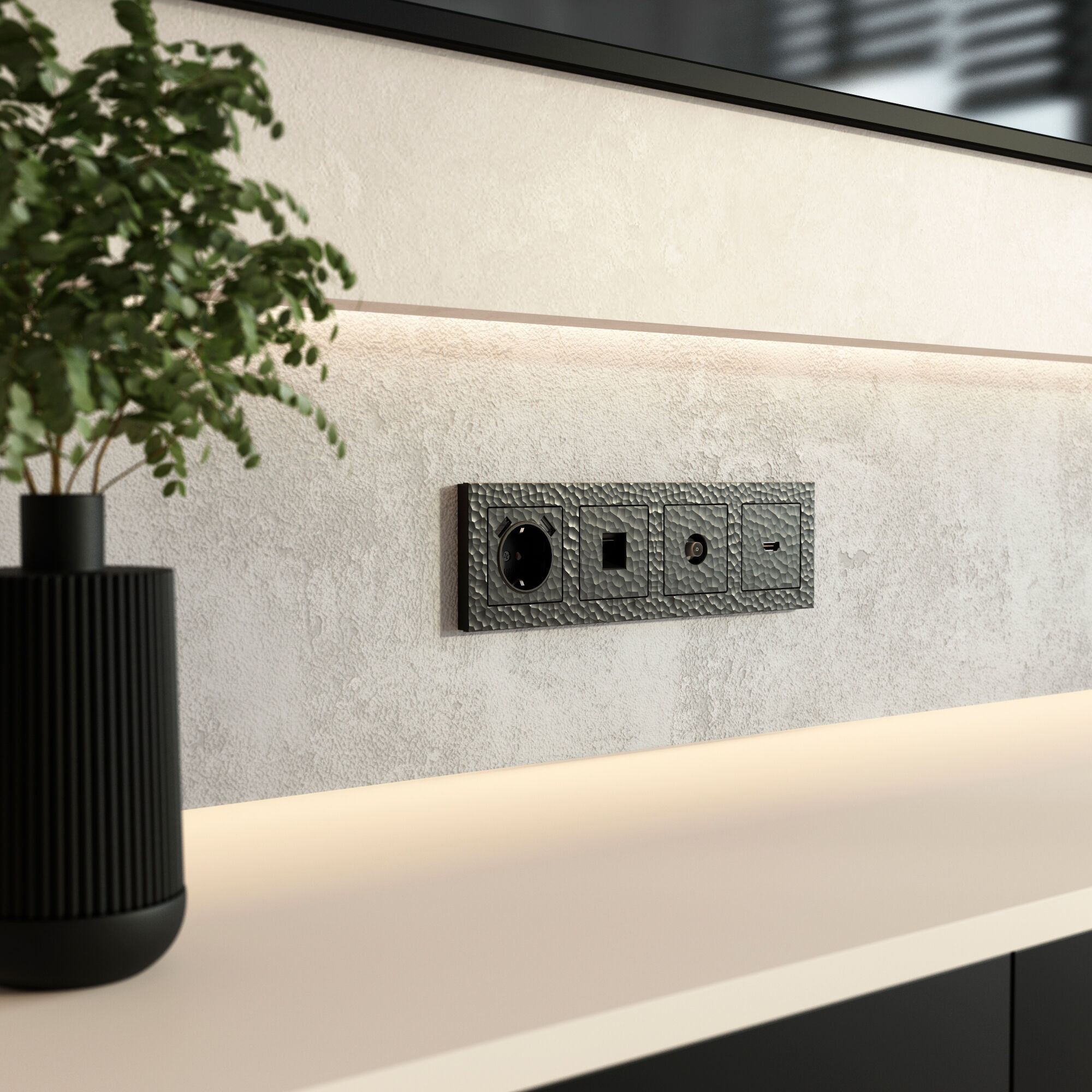 ТВ-розетка оконечная (черный) Werkel