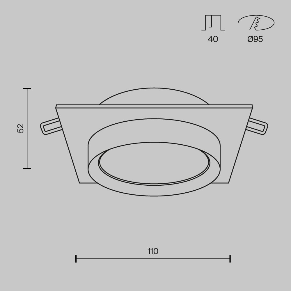 Встраиваемый светильник Maytoni Hoop GX53 1x12Вт DL086-GX53-SQ-WS