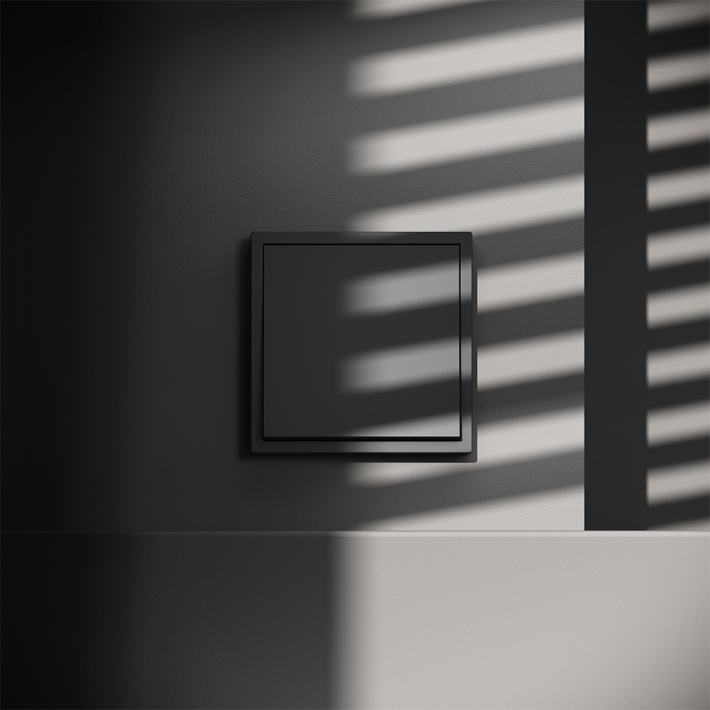 Проходной переключатель встраиваемый VOLTUM S70 одноклавишный 10А, (графит)