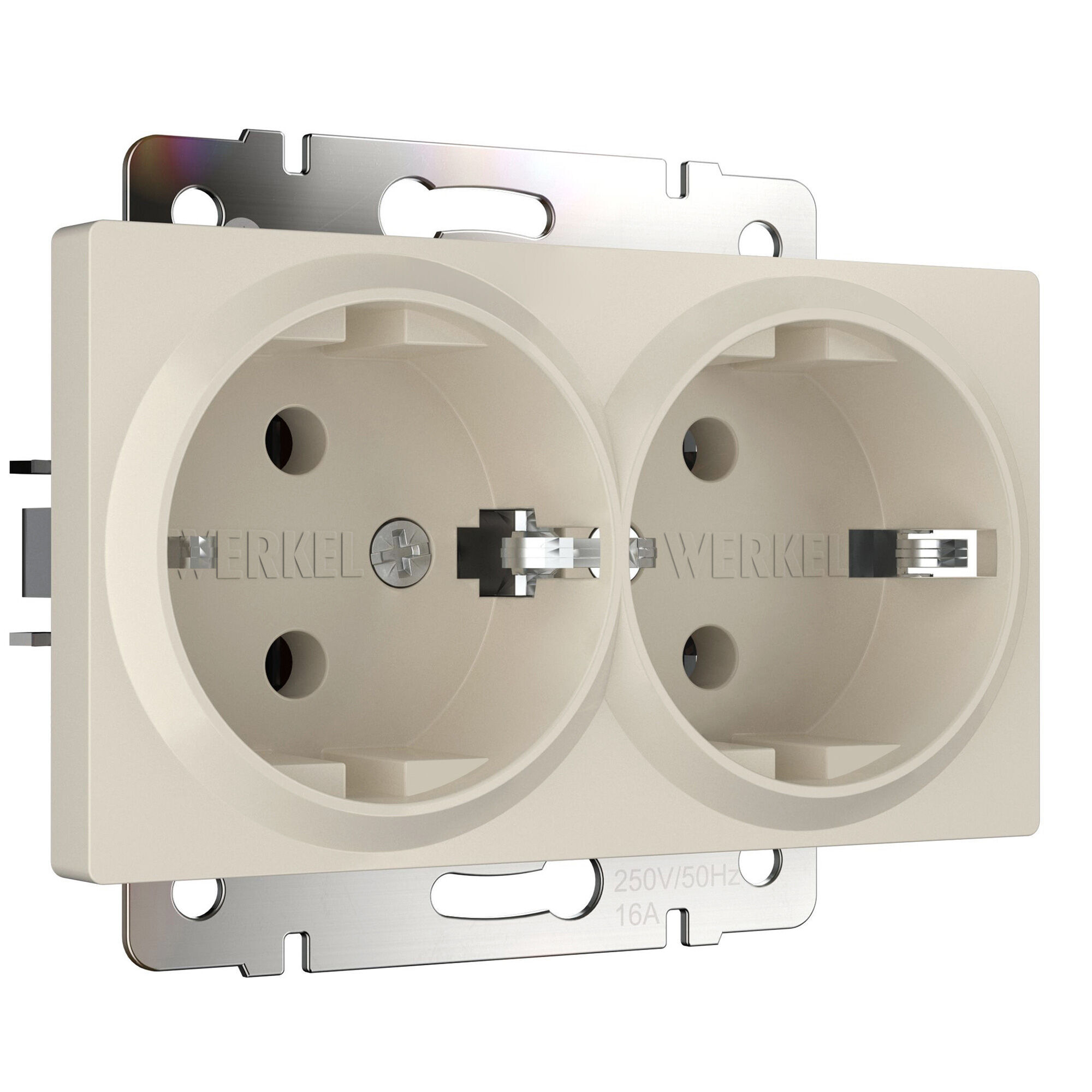 Розетка двойная с заземлением (айвори матовый) Werkel