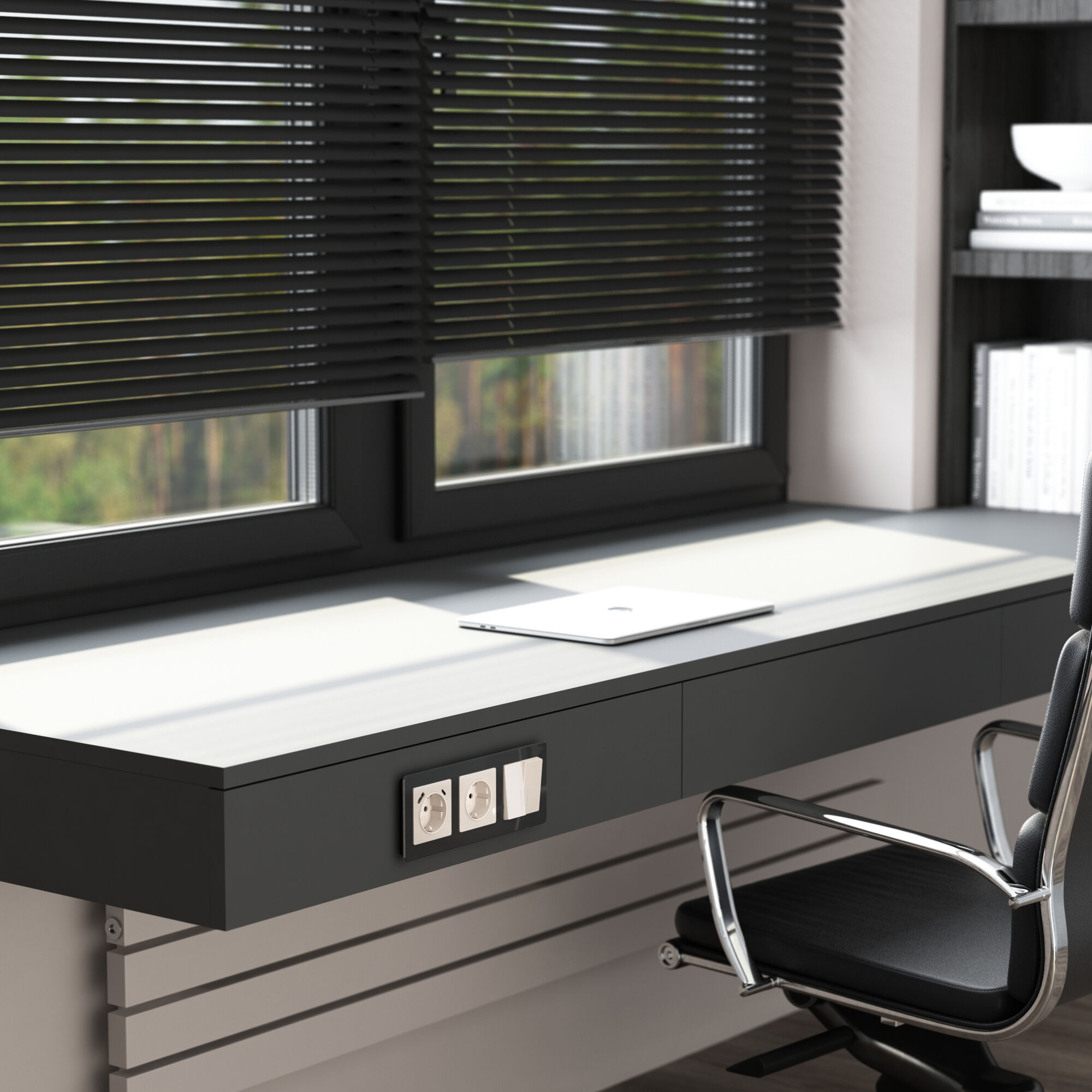 Розетка с заземлением, шторками и USB тип A+C (айвори акрил) Werkel