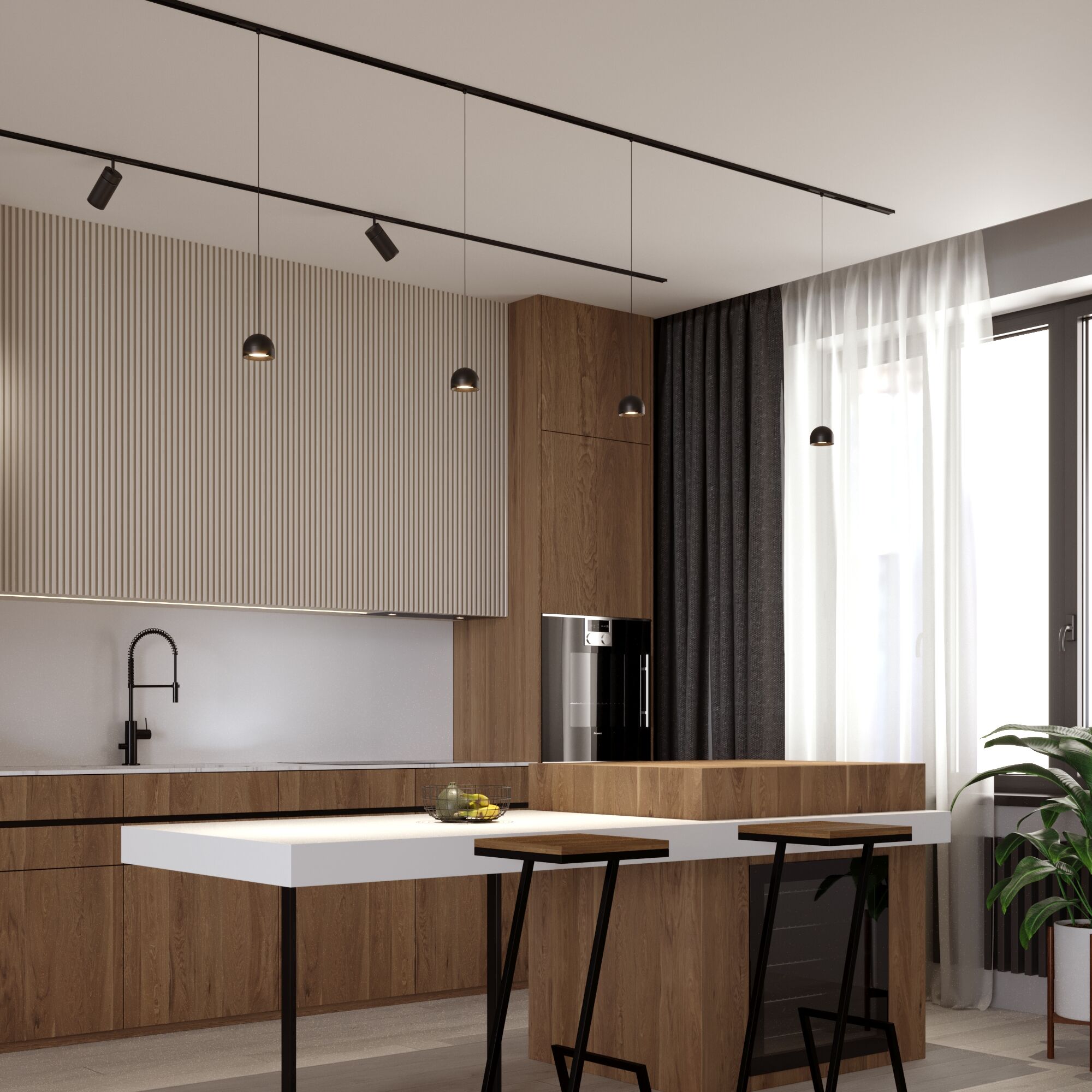 Slim Magnetic Трековый светильник 8W 4000K Uno черный