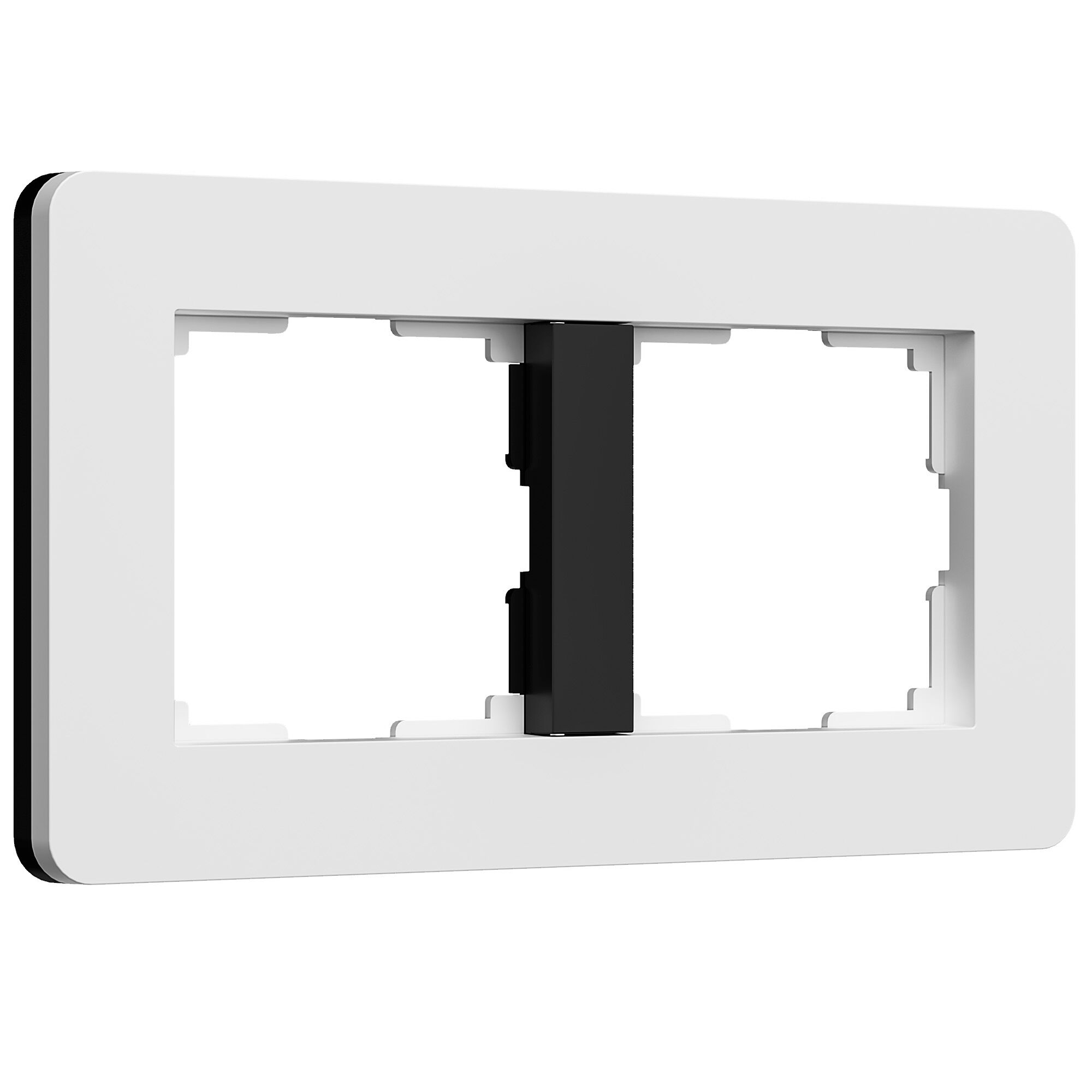 Рамка на 2 поста Split (белый/черный, soft-touch) Werkel