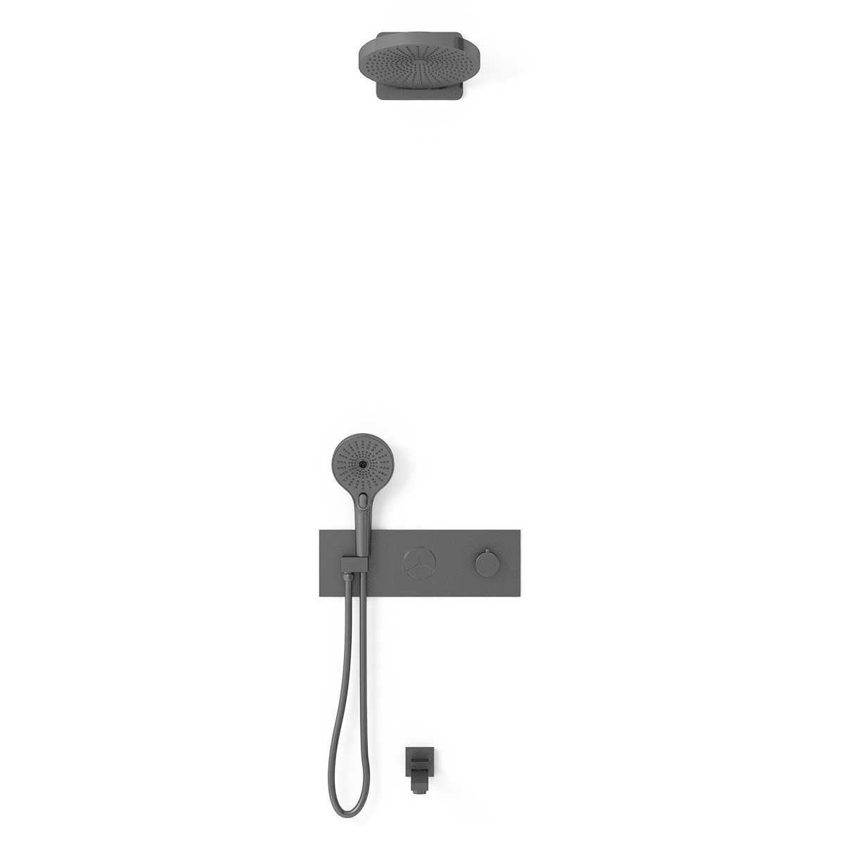 Душевая система Vincea VSFW-432TI1GM встраиваемая в стену цвет вороненая сталь