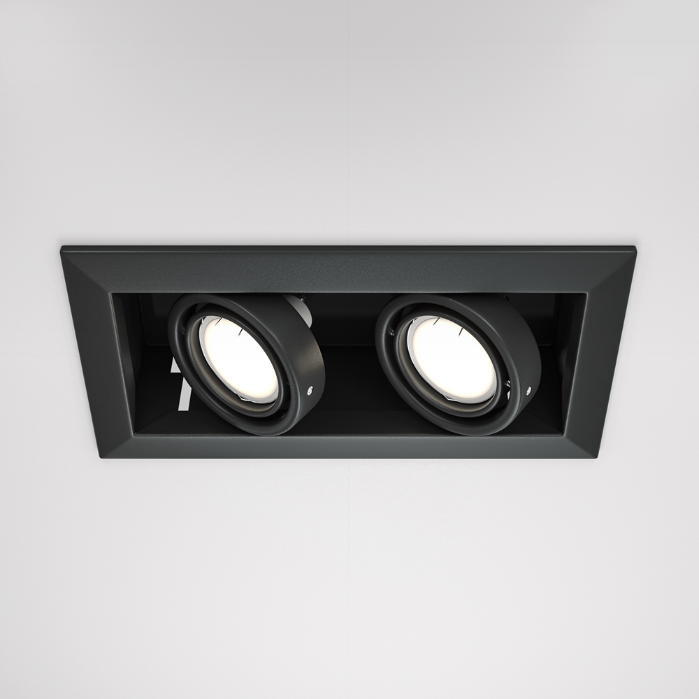 Встраиваемый светильник Maytoni Metal Modern GU10 2x10Вт DL008-2-02-B